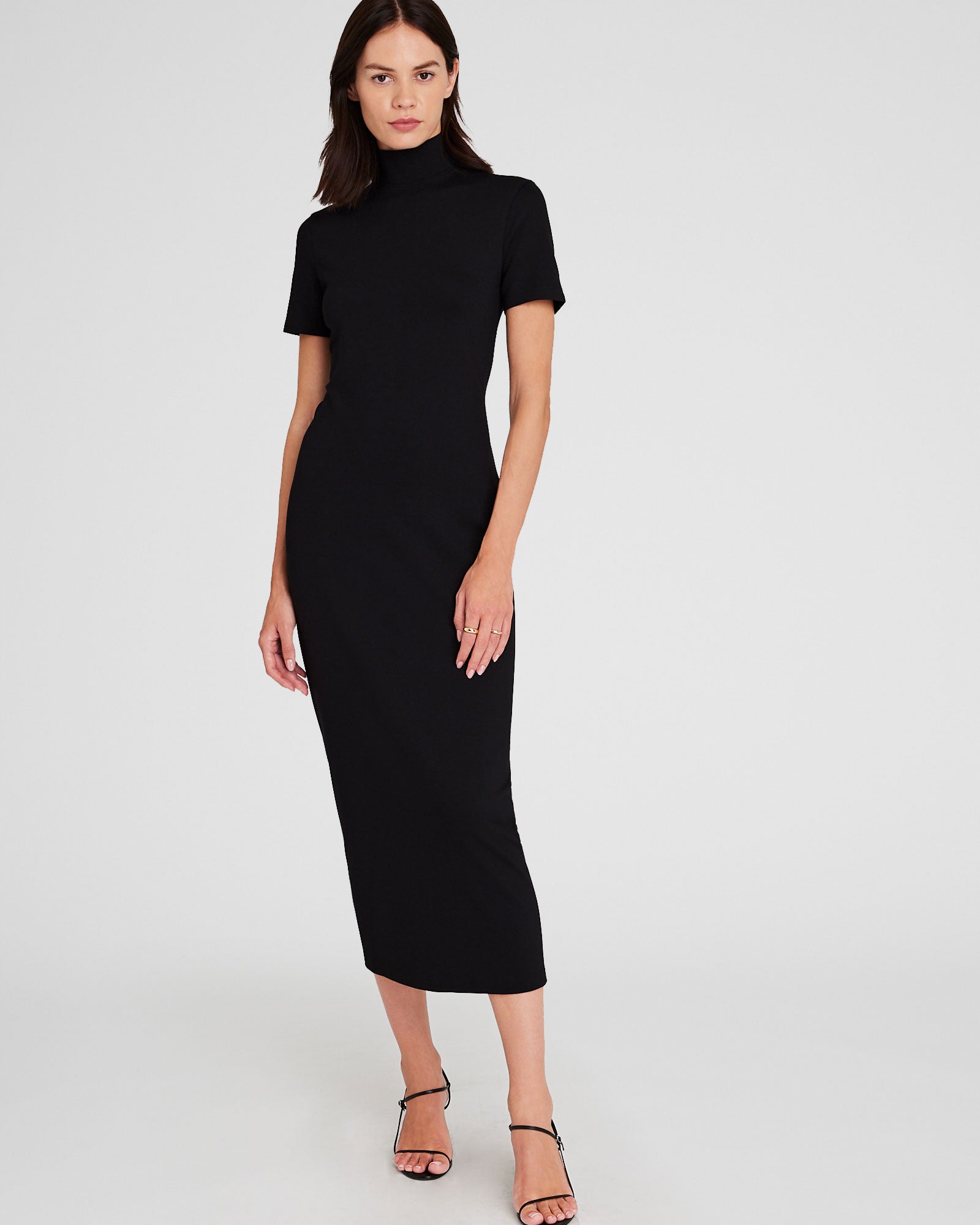 CLUB MONACO - Mockneck Knit Maxi Dress - Black