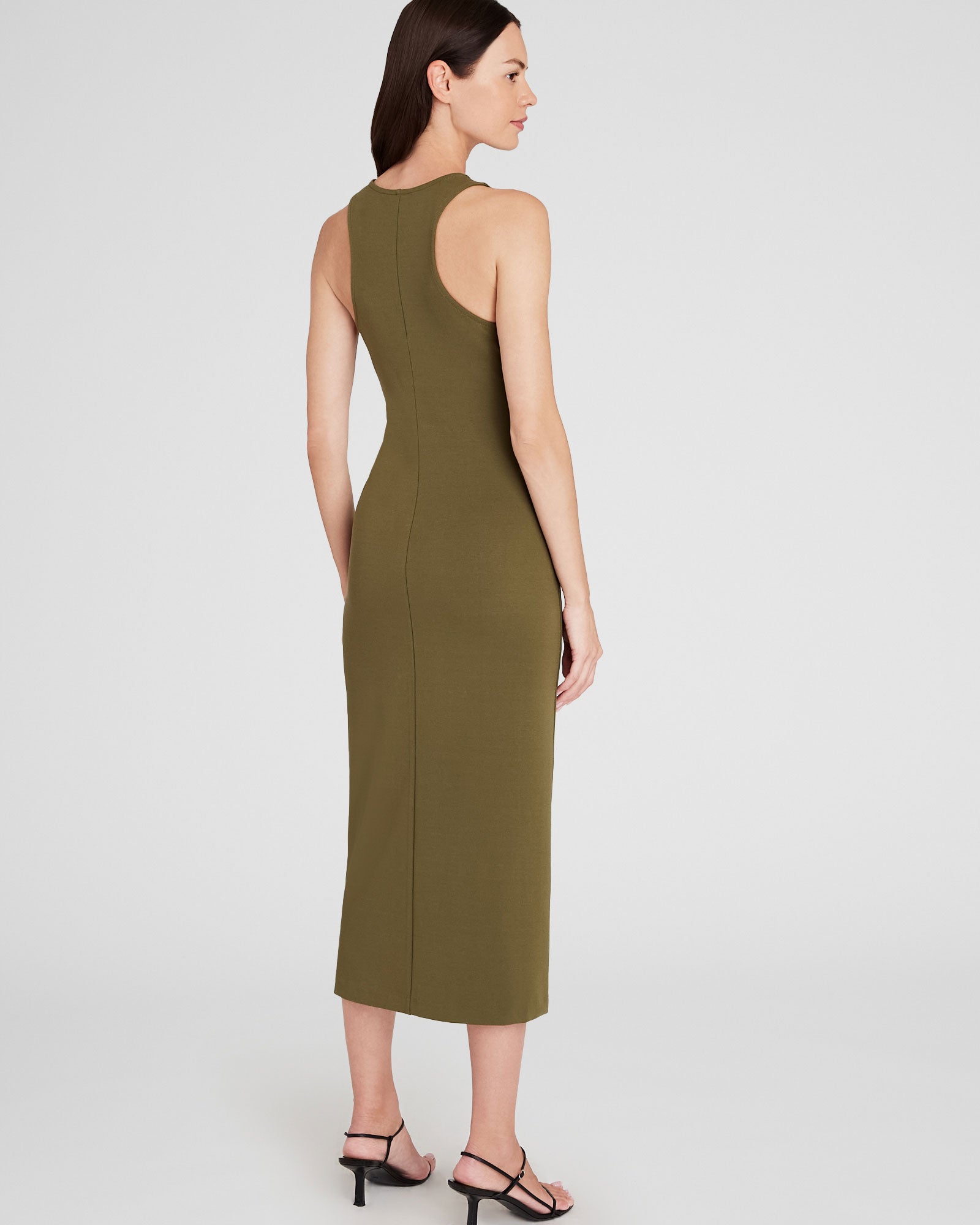 CLUB MONACO - Bodycon Racerback Dress - Peat Moss