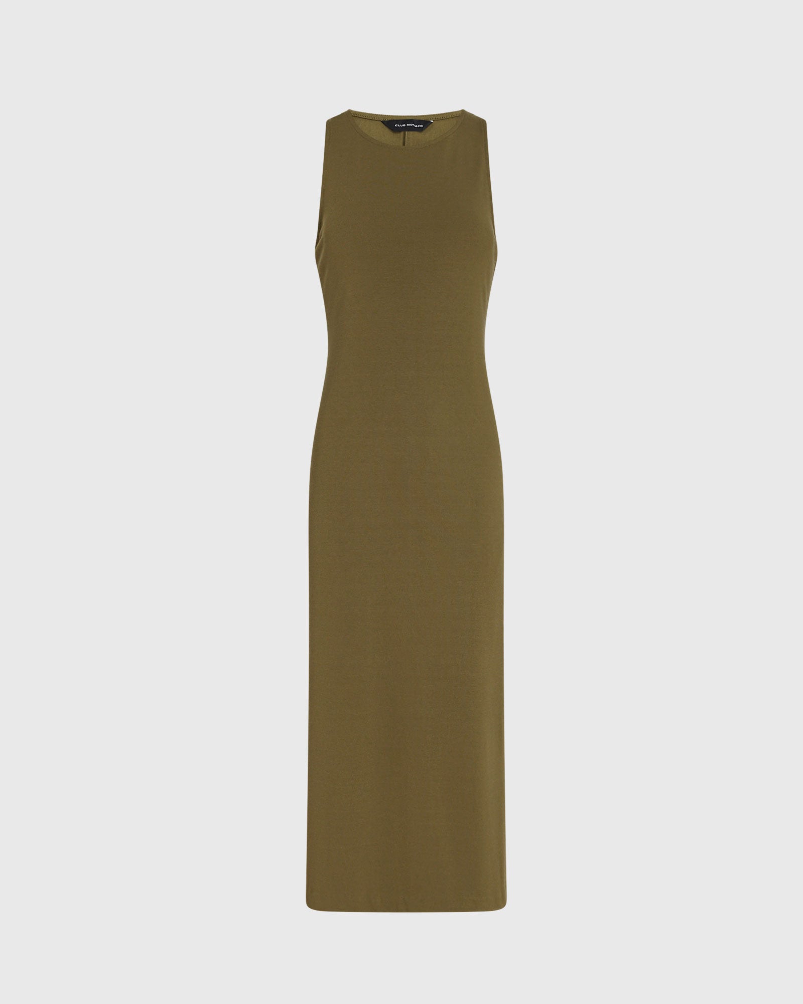CLUB MONACO - Bodycon Racerback Dress - Peat Moss