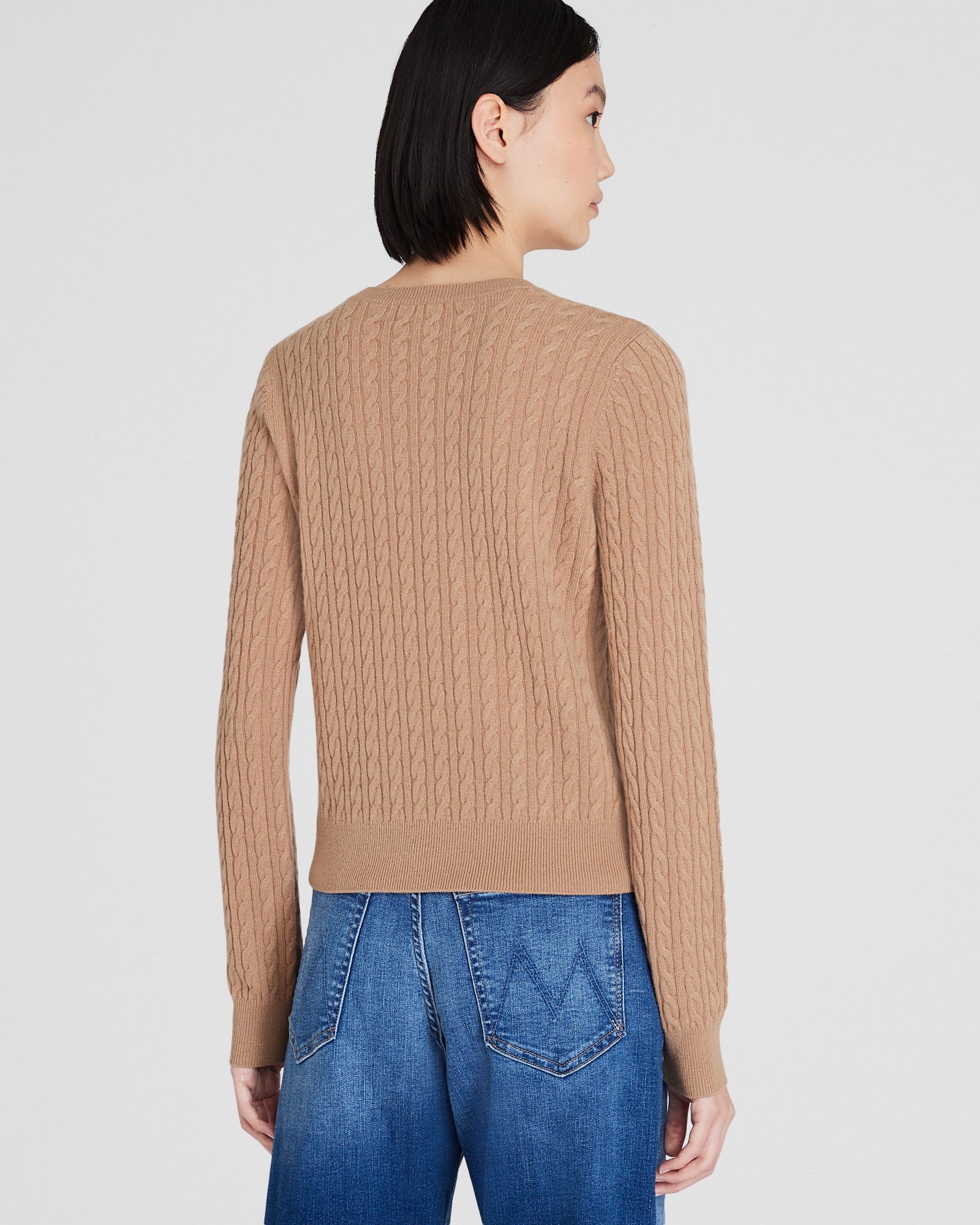 CLUB MONACO - Cashmere Mini-Cable Long-Sleeve Crewneck - Light Camel