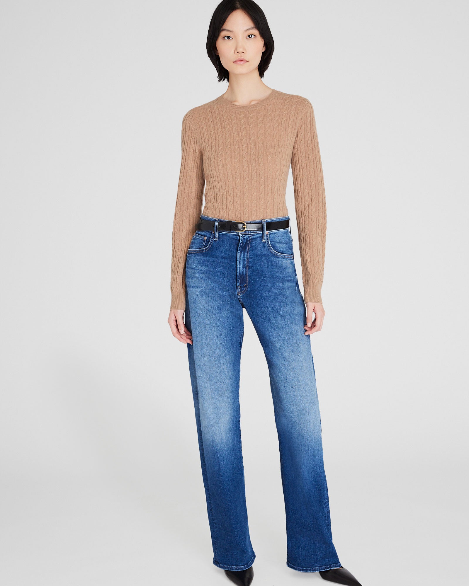 CLUB MONACO - Cashmere Mini-Cable Long-Sleeve Crewneck - Light Camel
