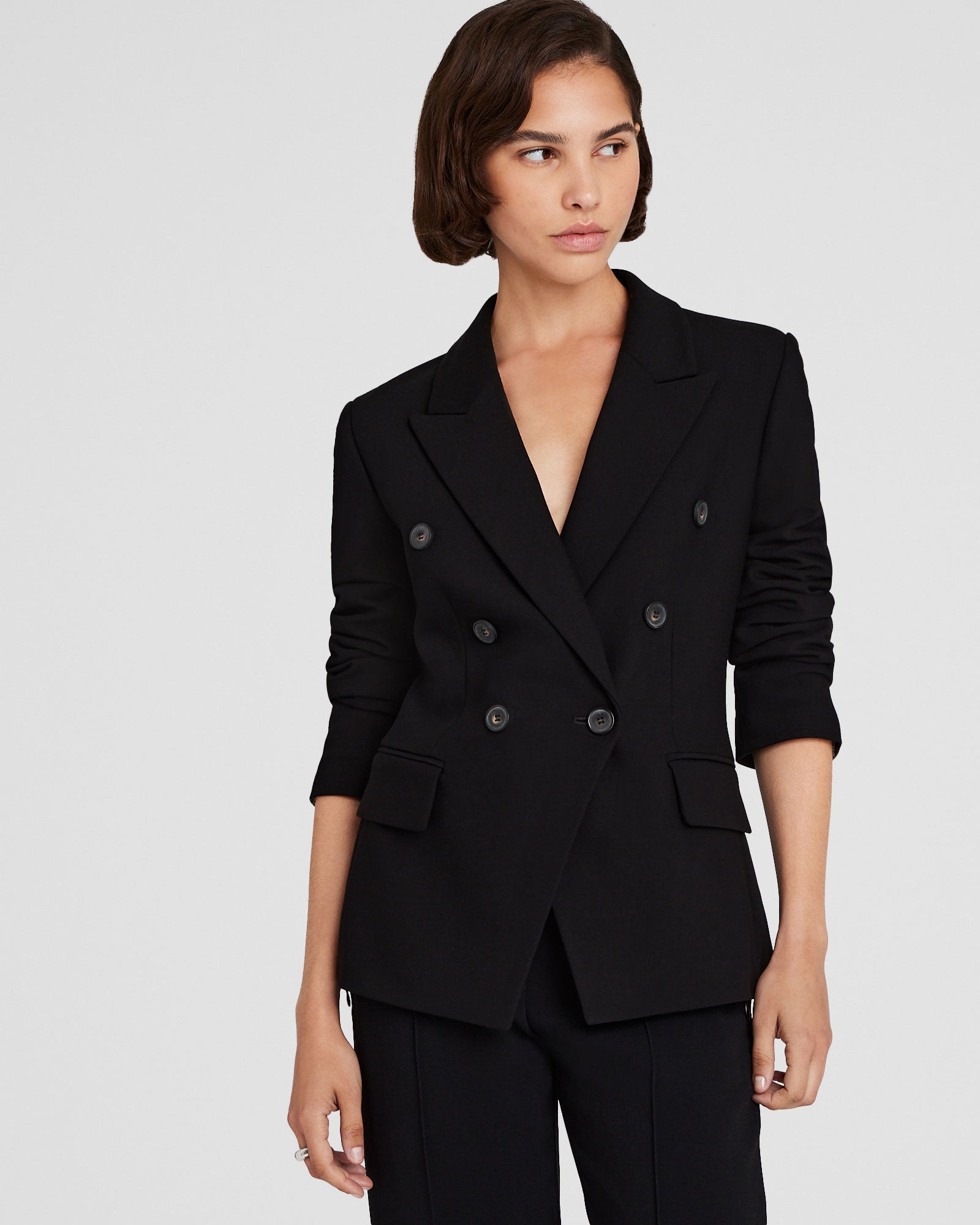 CLUB MONACO - Double-Breasted Cutaway Blazer - Black