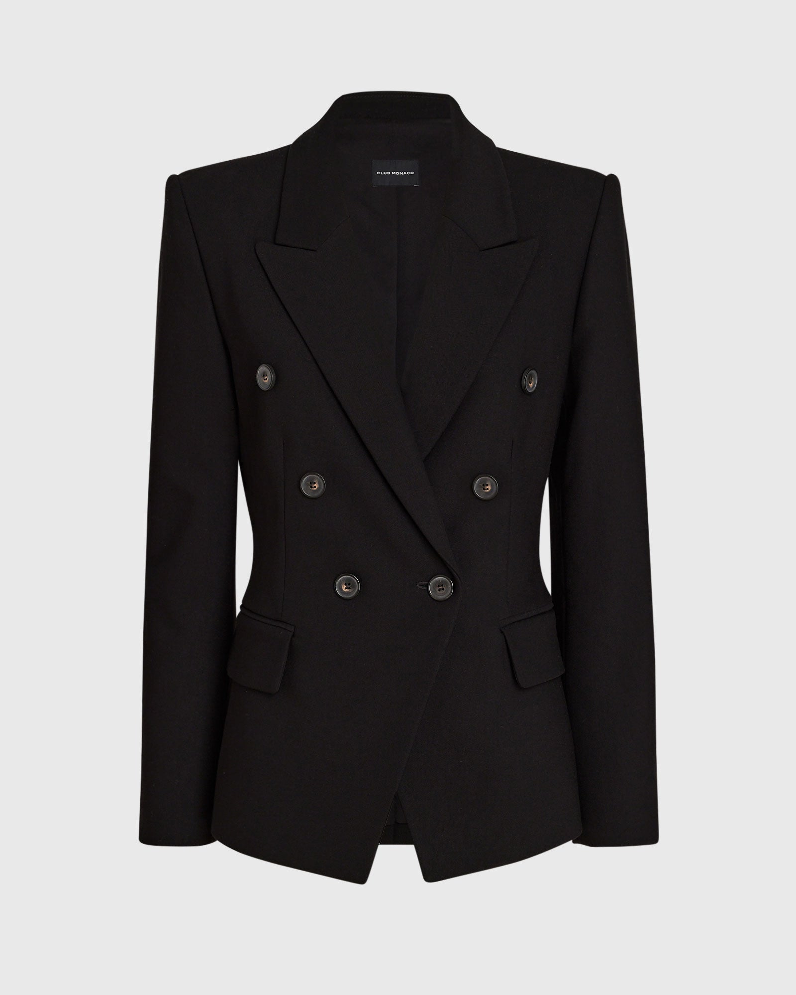 CLUB MONACO - Double-Breasted Cutaway Blazer - Black