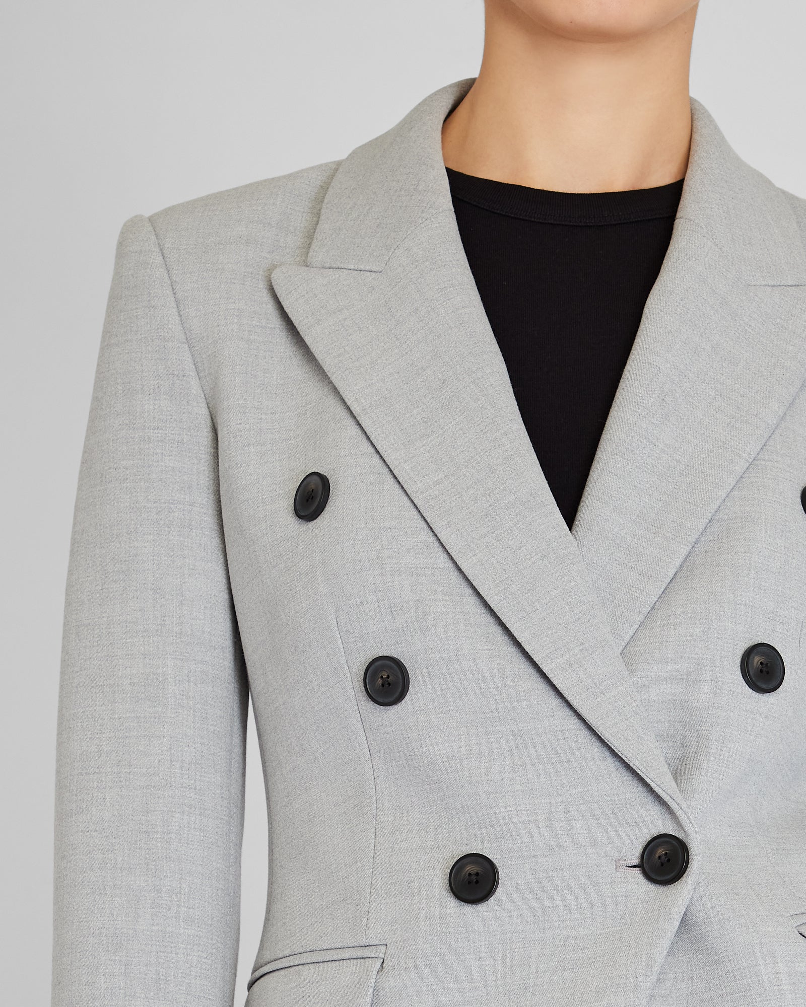 CLUB MONACO - Double-Breasted Cutaway Blazer - Gris Clair