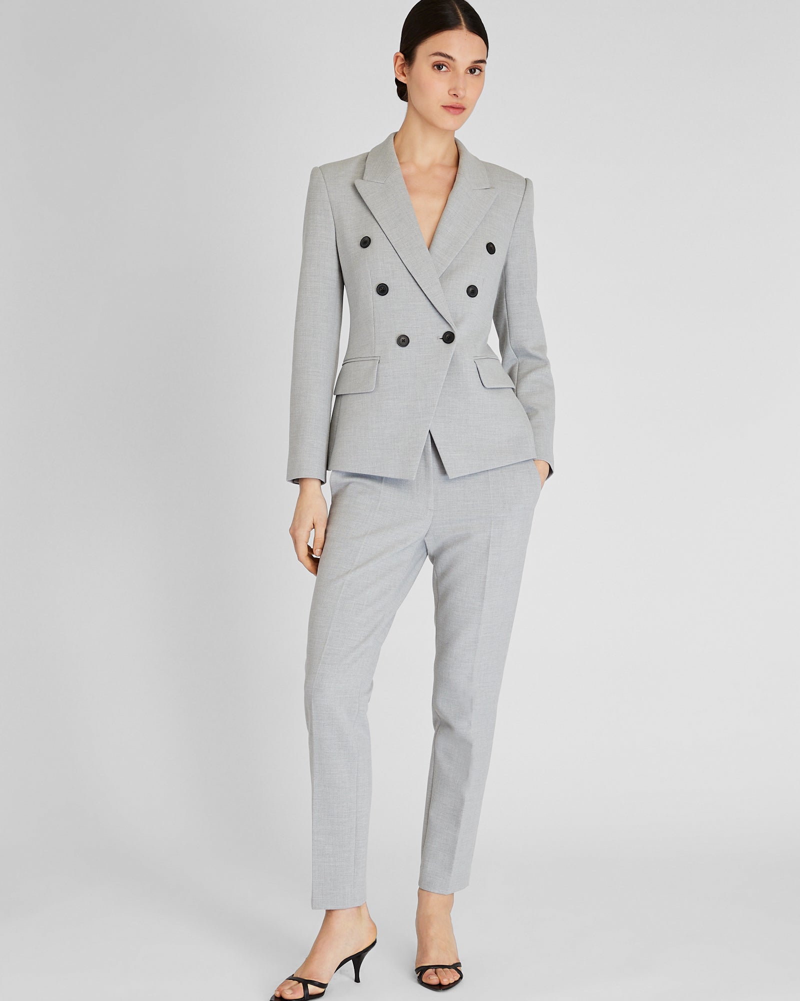 CLUB MONACO - Double-Breasted Cutaway Blazer - Gris Clair