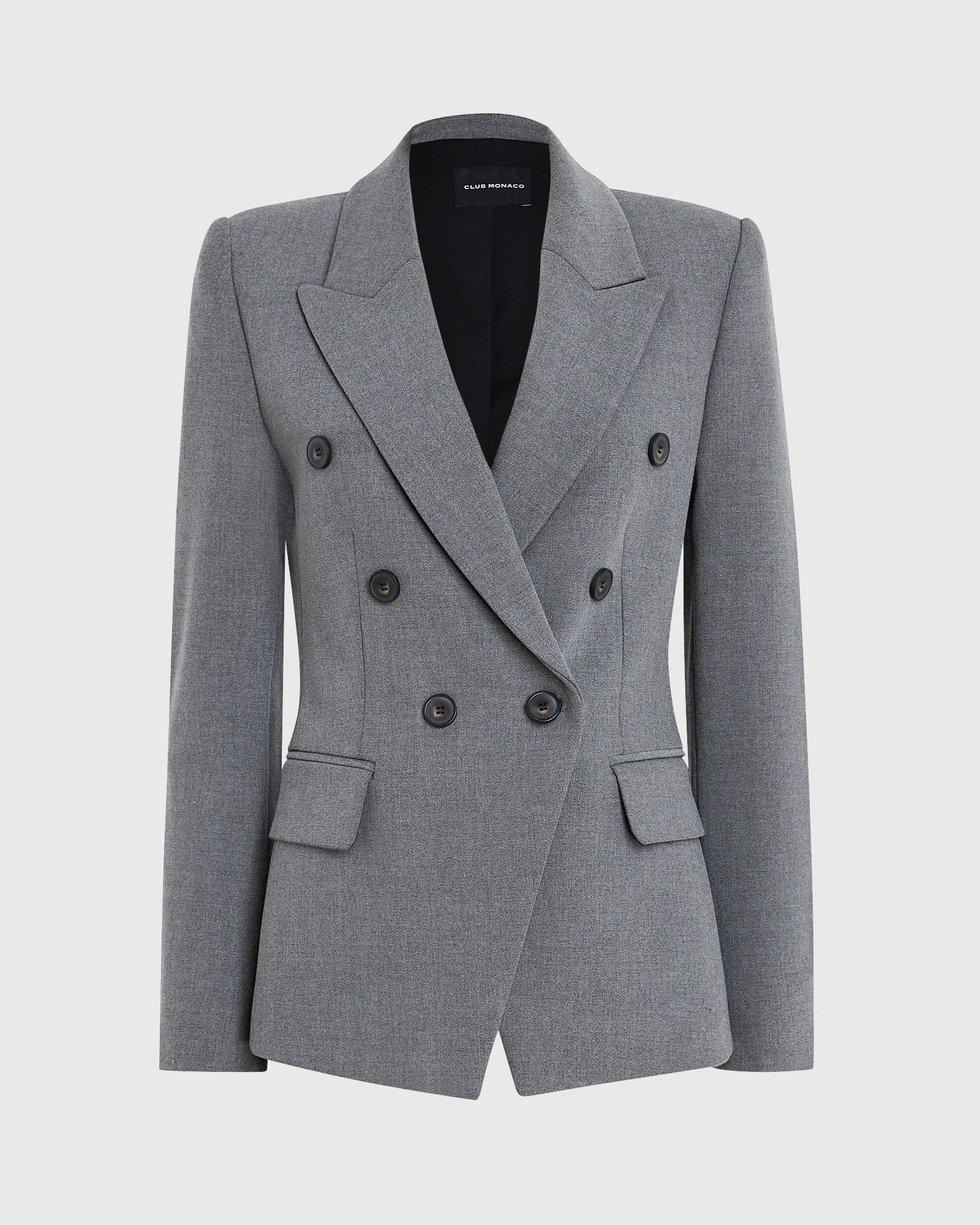 CLUB MONACO - Blazer croisé échancré - Gris Chiné