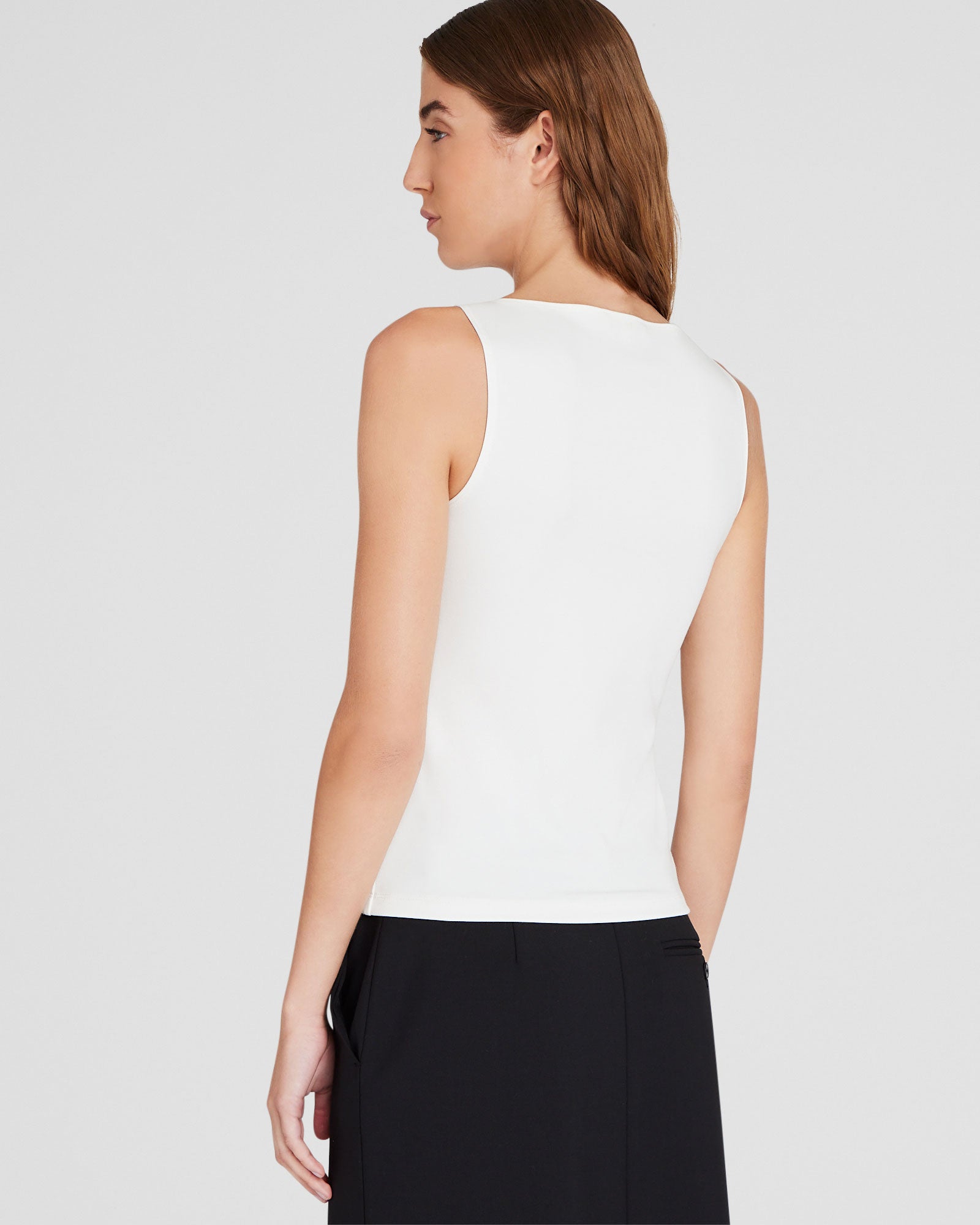 CLUB MONACO - Sleeveless Boatneck Top - White