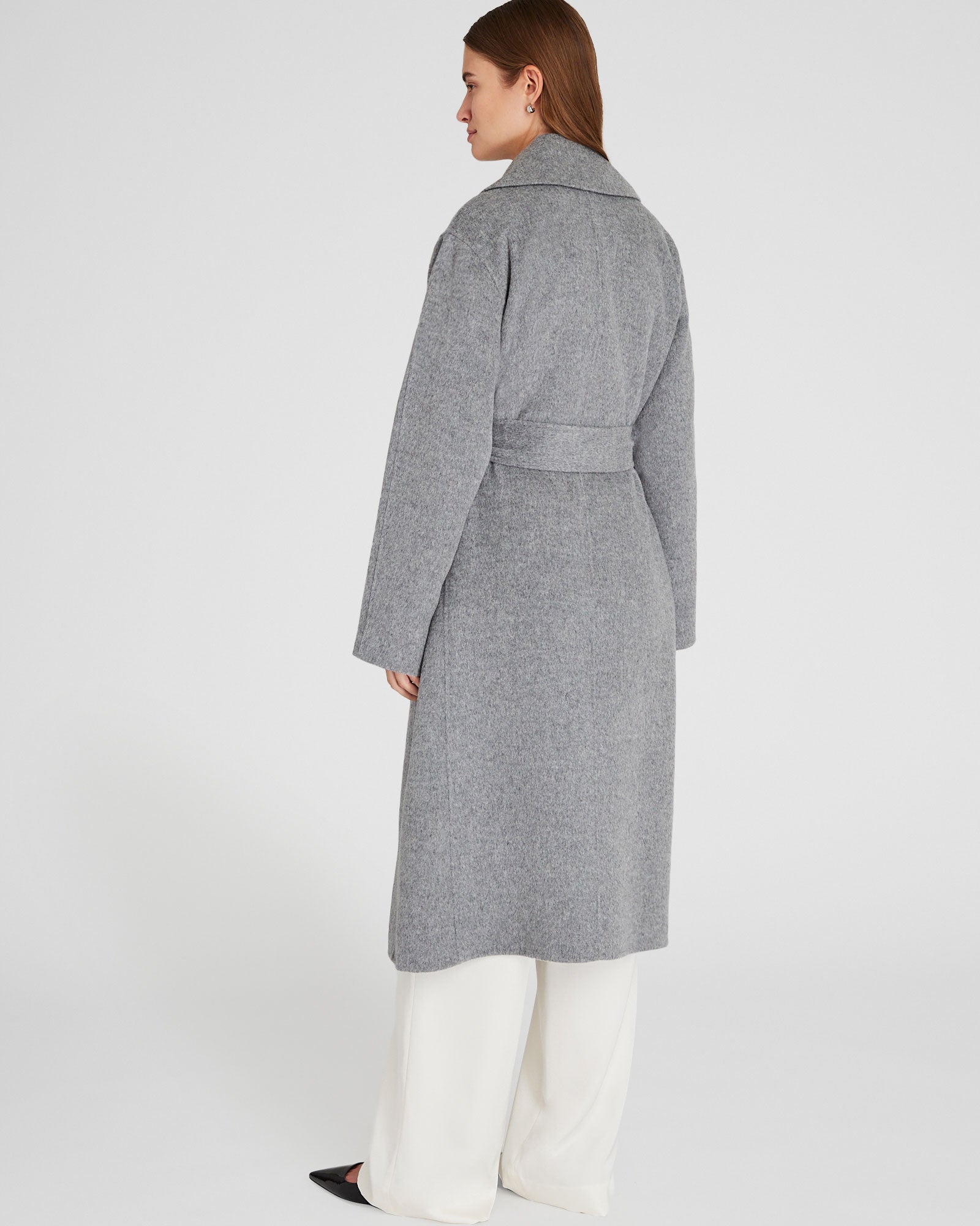 CLUB MONACO - Manteau enveloppant double face - Gris Chiné Moyen