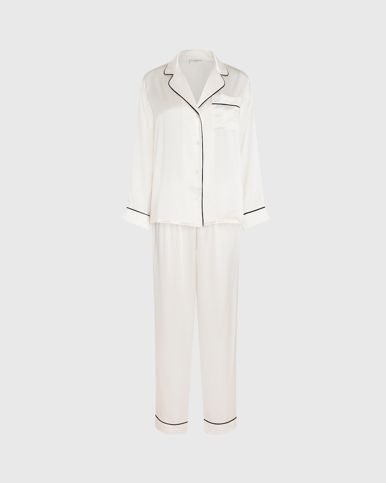 CLUB MONACO - Ensemble pyjama en soie à manches longues - Crème