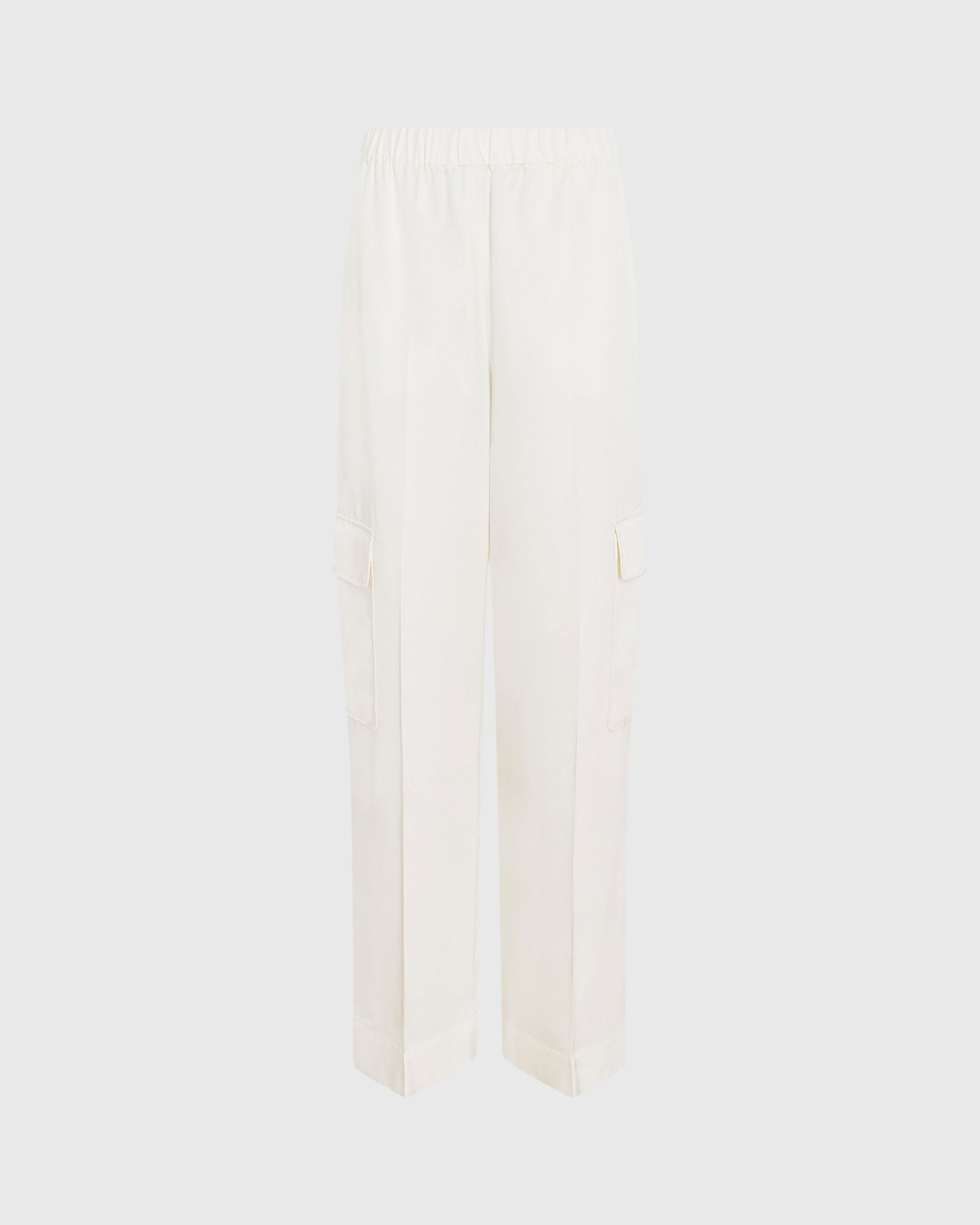 CLUB MONACO - Pantalon cargo en soie - Blanc Cassé