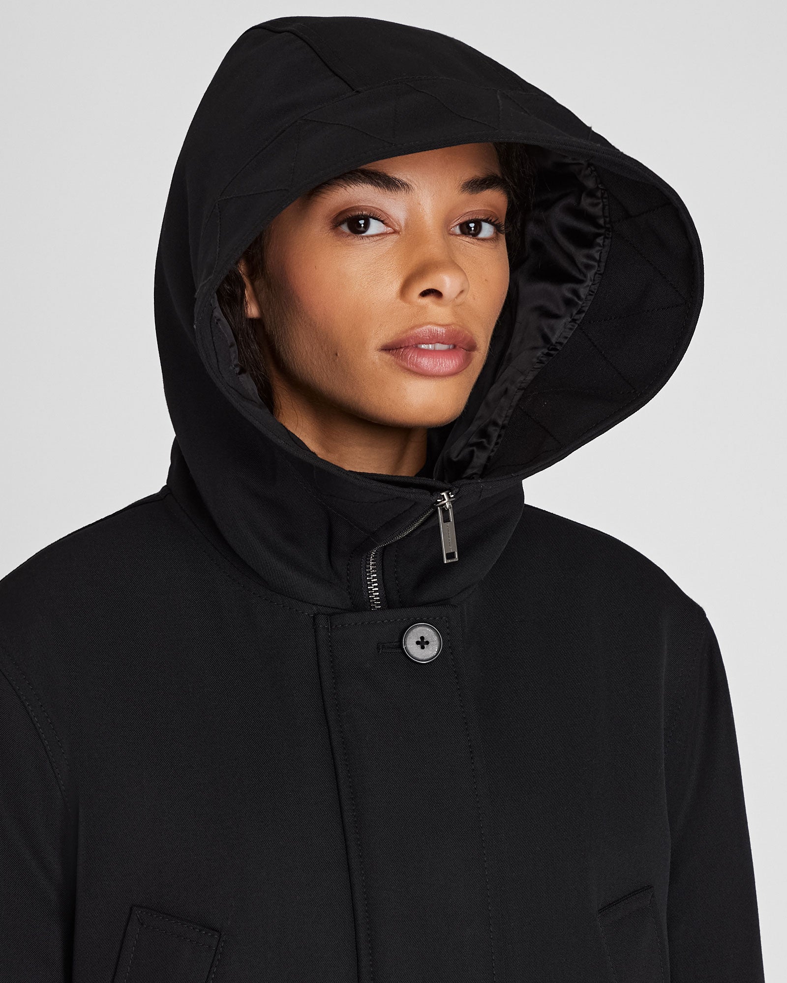 CLUB MONACO - Cropped Wool Blend Parka - Black