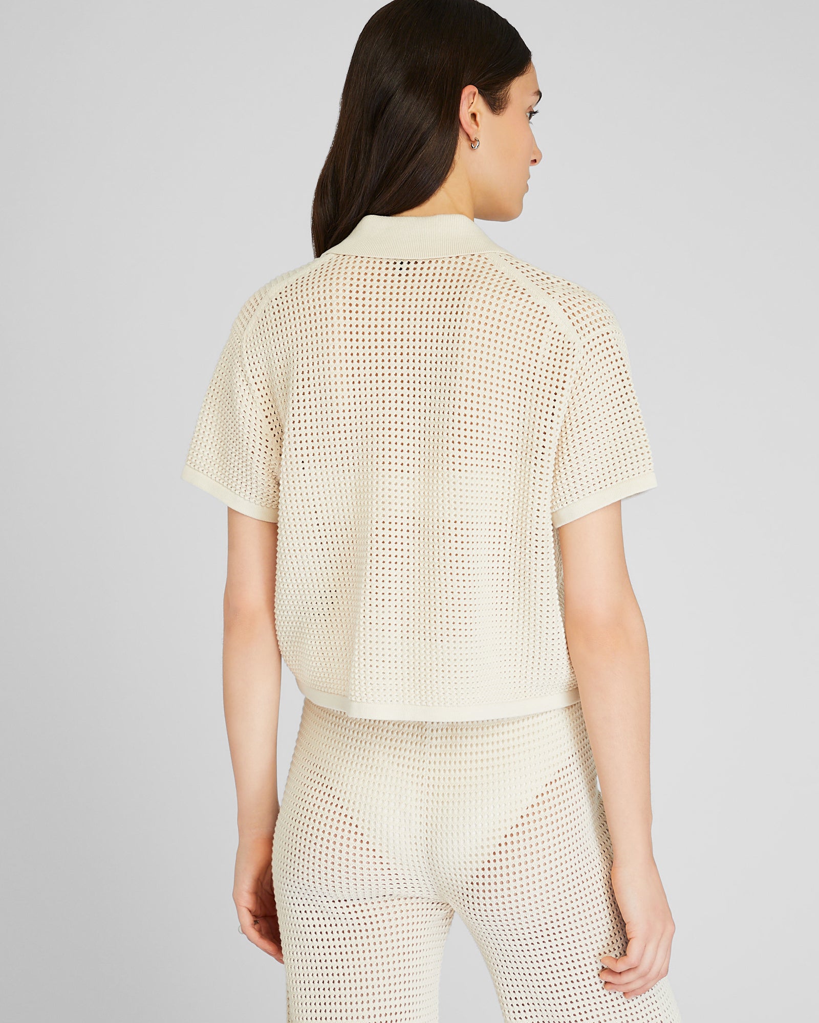 CLUB MONACO - Open Stitch Button-Down Sweater - Ivory