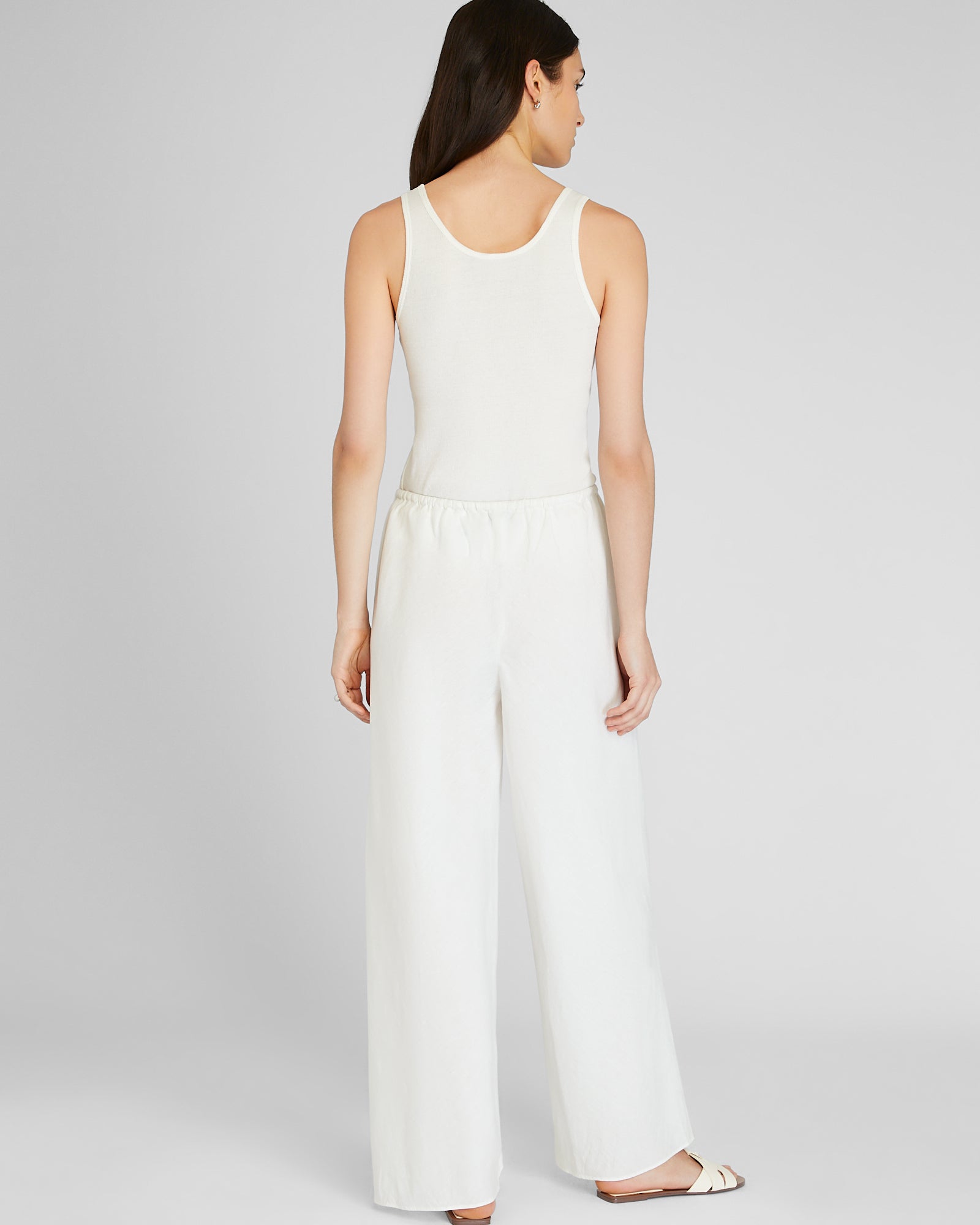 CLUB MONACO - Bias Cut Linen Pant - White