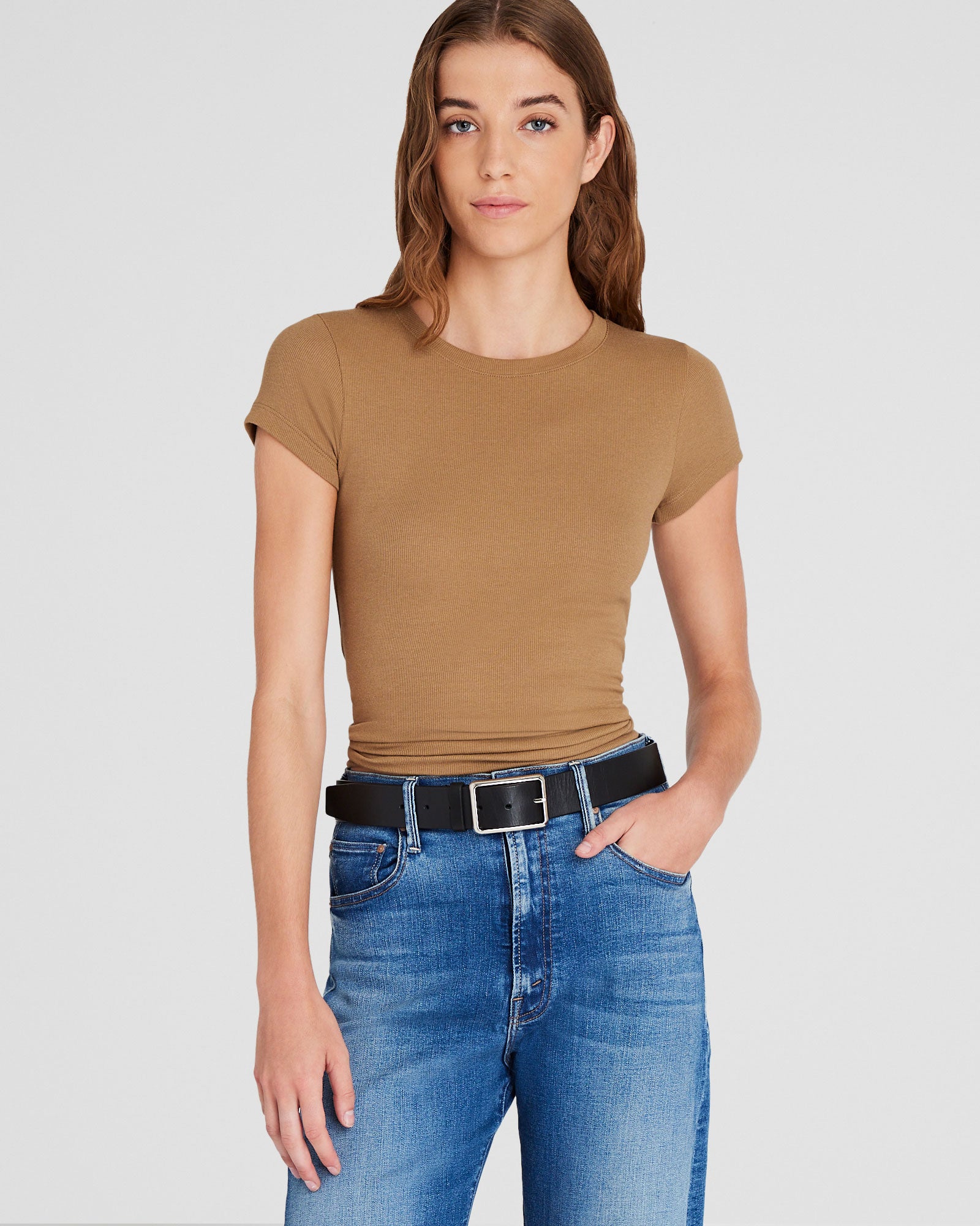 CLUB MONACO - Pima Bowee Tee - Caramel