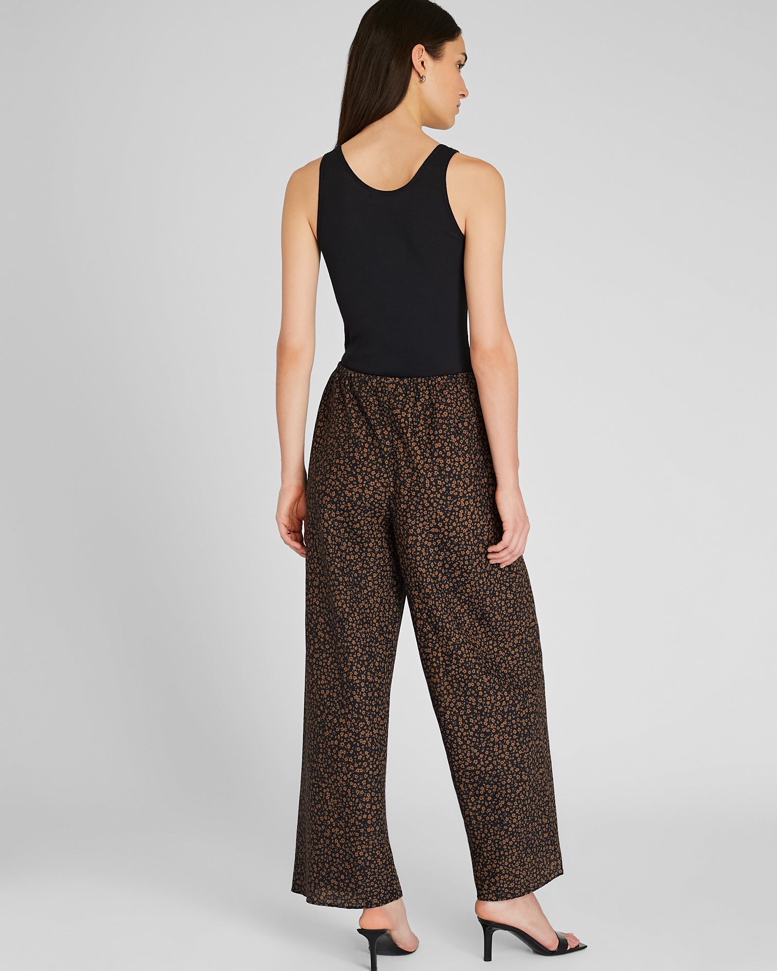 CLUB MONACO - Bias Cut Linen Pant - Brown Print