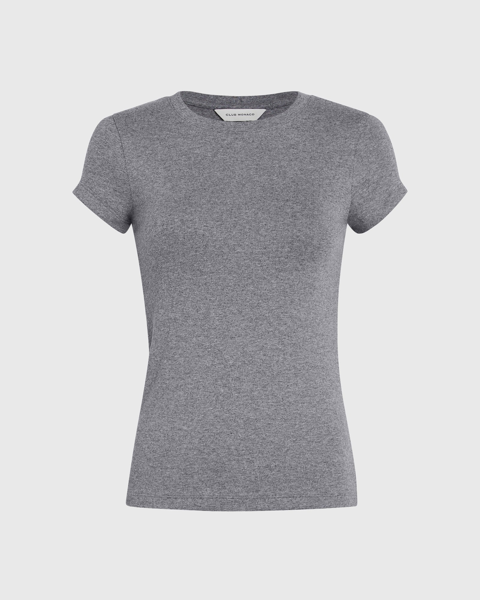 CLUB MONACO - Pima Bowee Tee - Medium Heather Grey