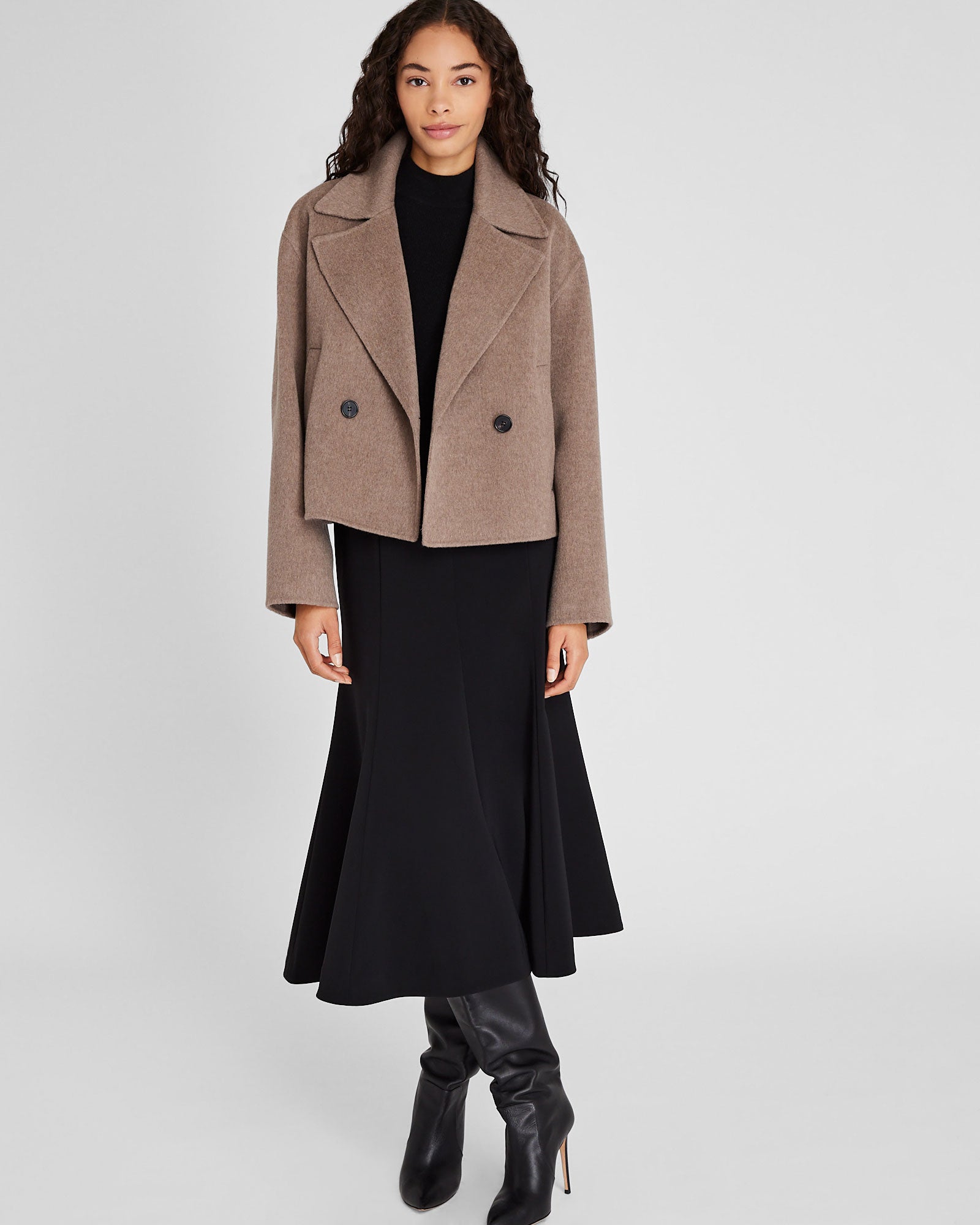 CLUB MONACO - Capsule Cashmere Blend Short Peacoat - Caramel