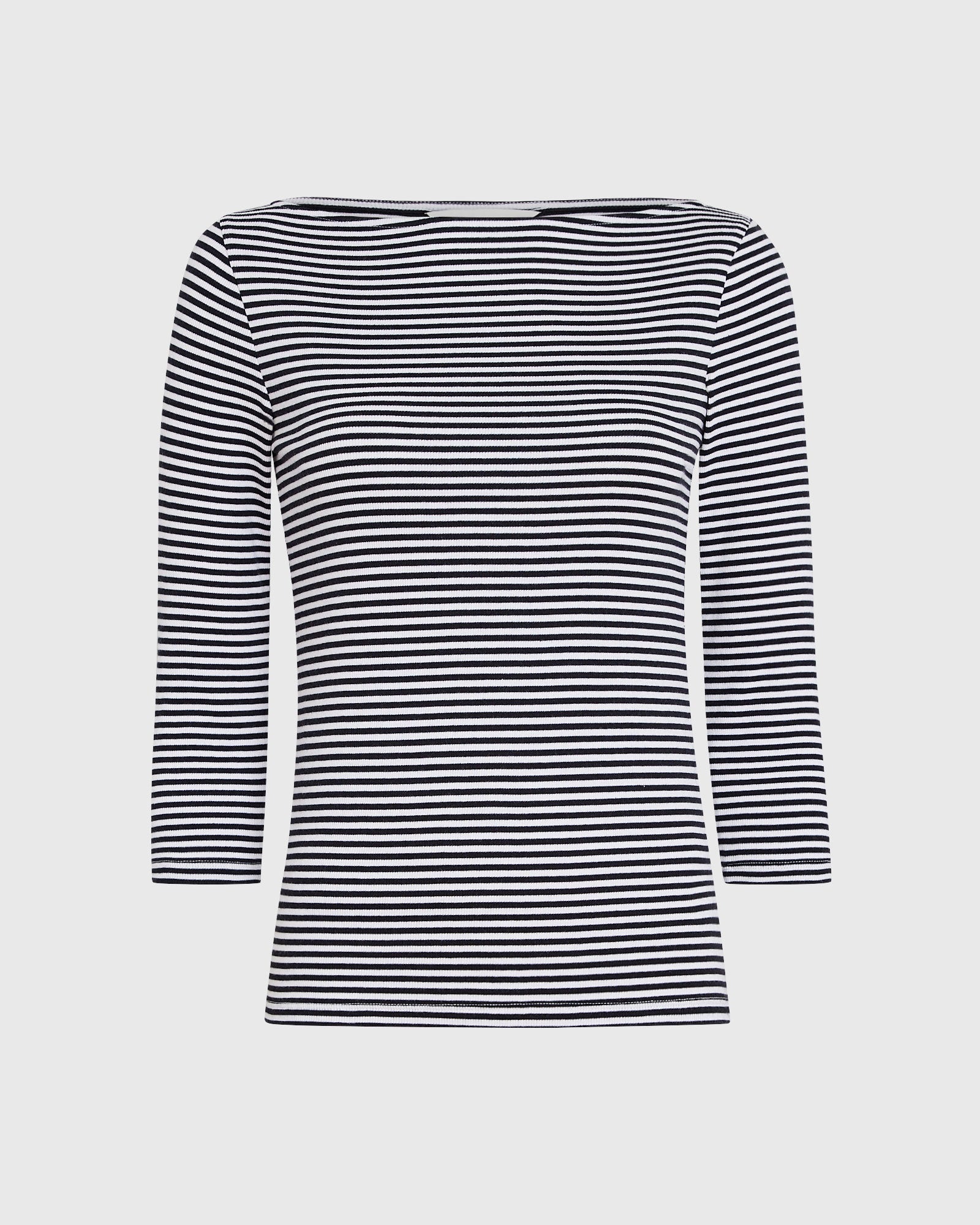 CLUB MONACO - Bowee Striped Boatneck Tee - White Base Stripe
