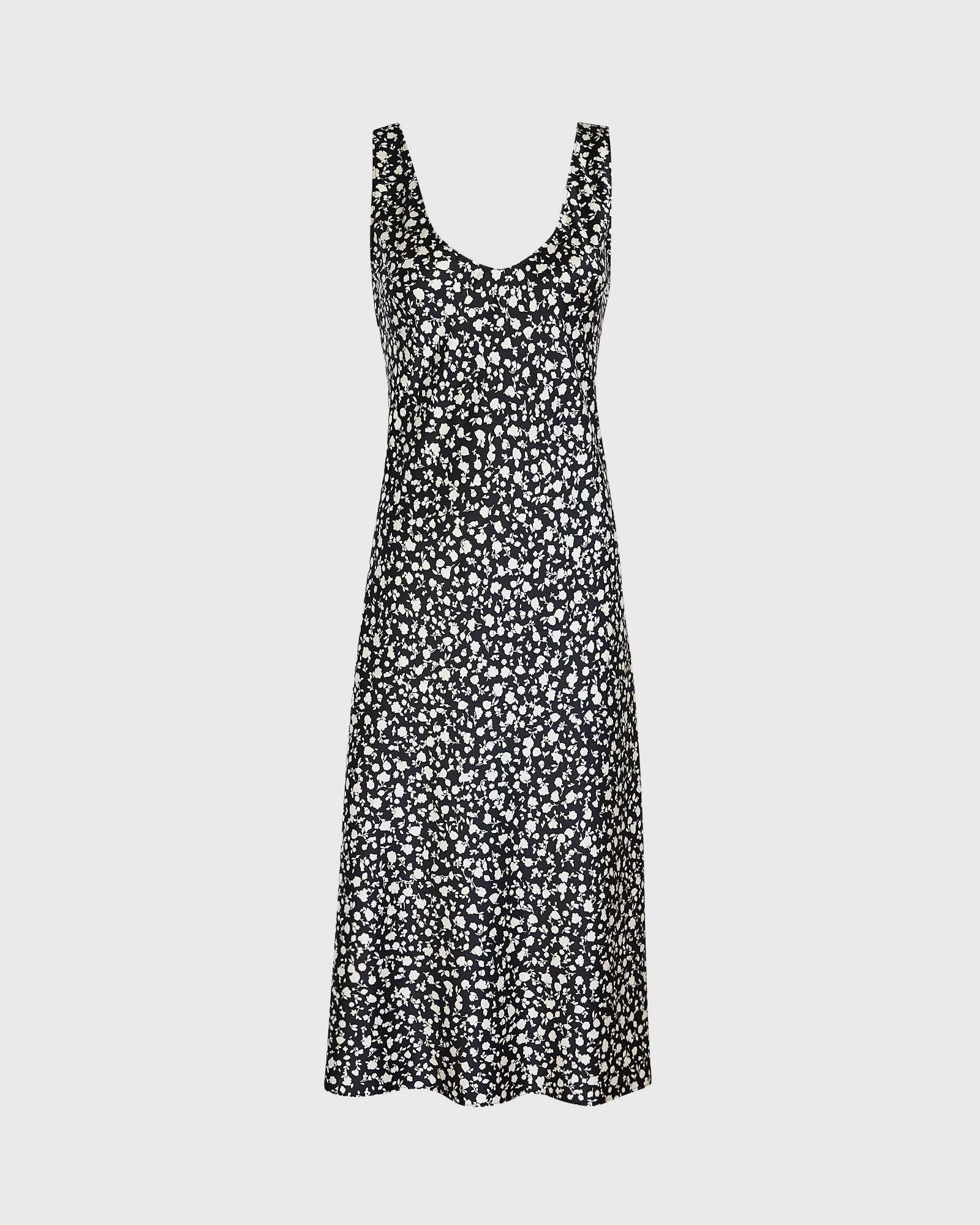 CLUB MONACO - Printed Scoop Neck Midi Slip Dress - Black