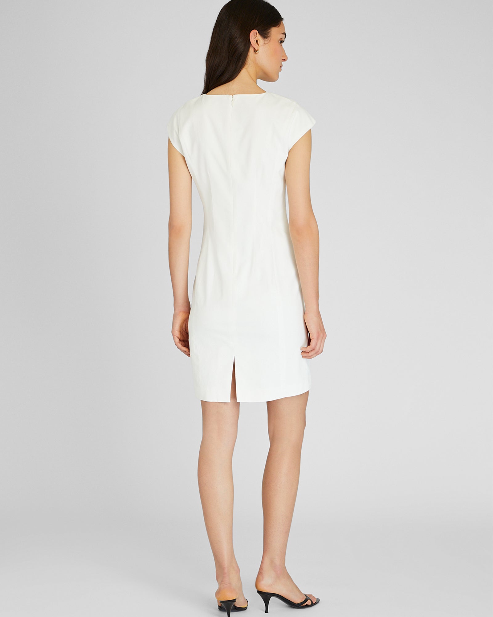 CLUB MONACO - Darted Cap Sleeve Dress - Blanc Cassé