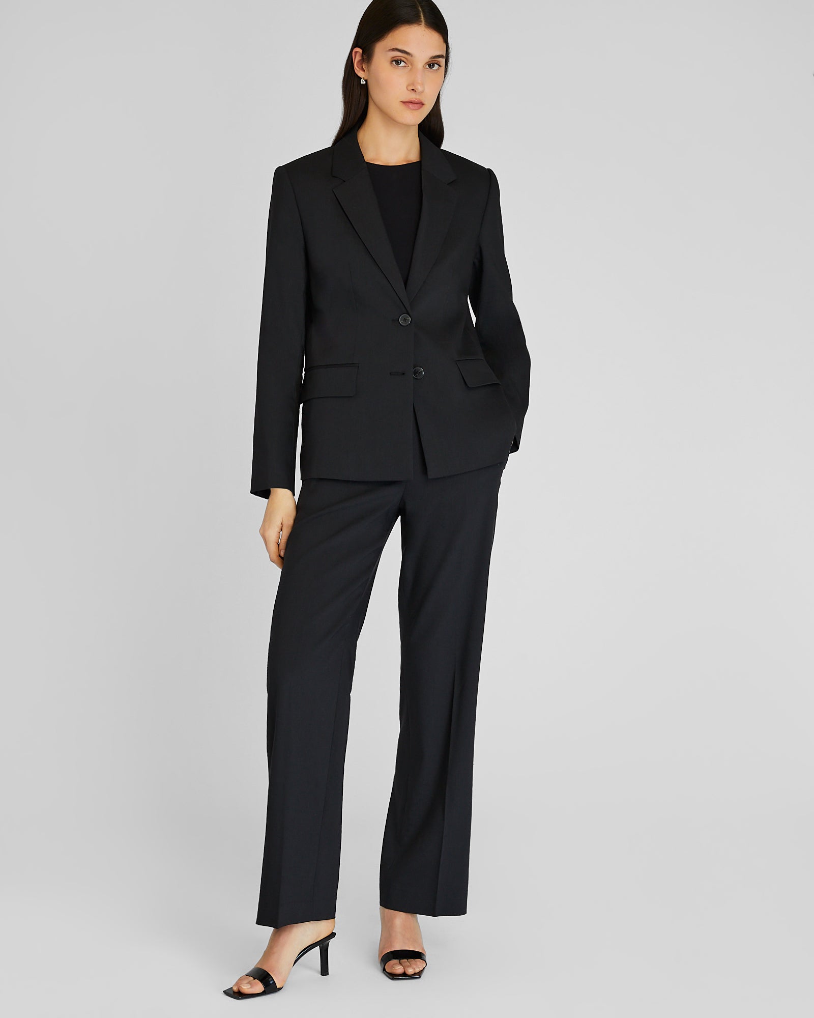 CLUB MONACO - Blazer décontracté en lin à simple boutonnage - Noir