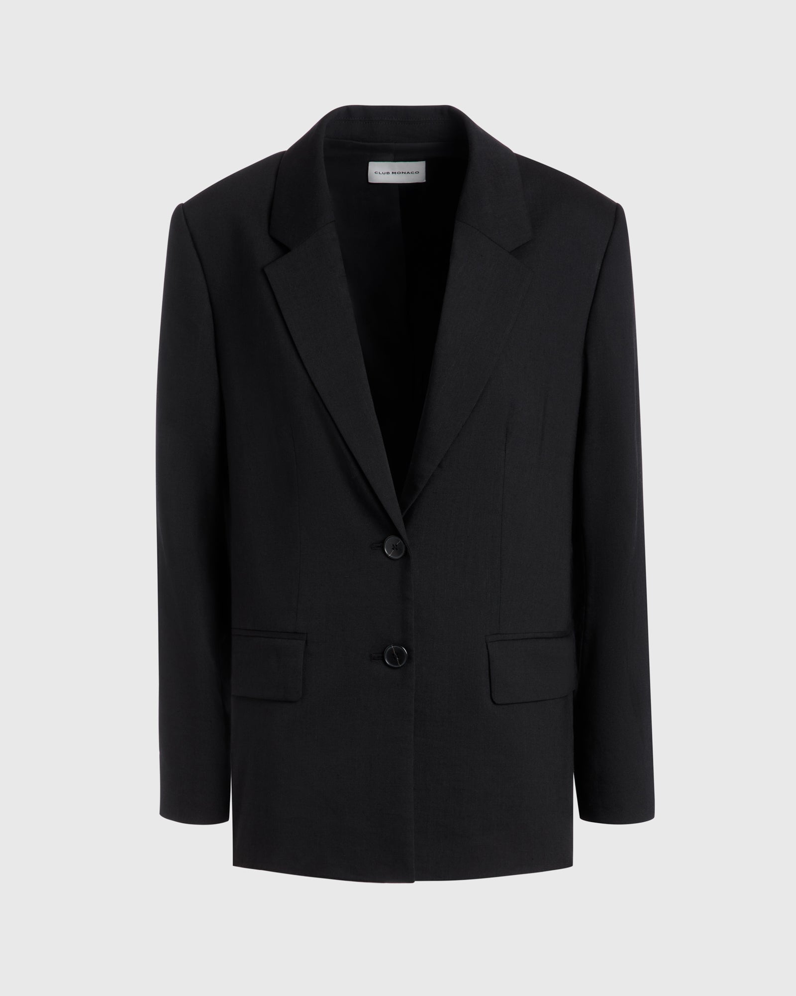 CLUB MONACO - Blazer décontracté en lin à simple boutonnage - Noir