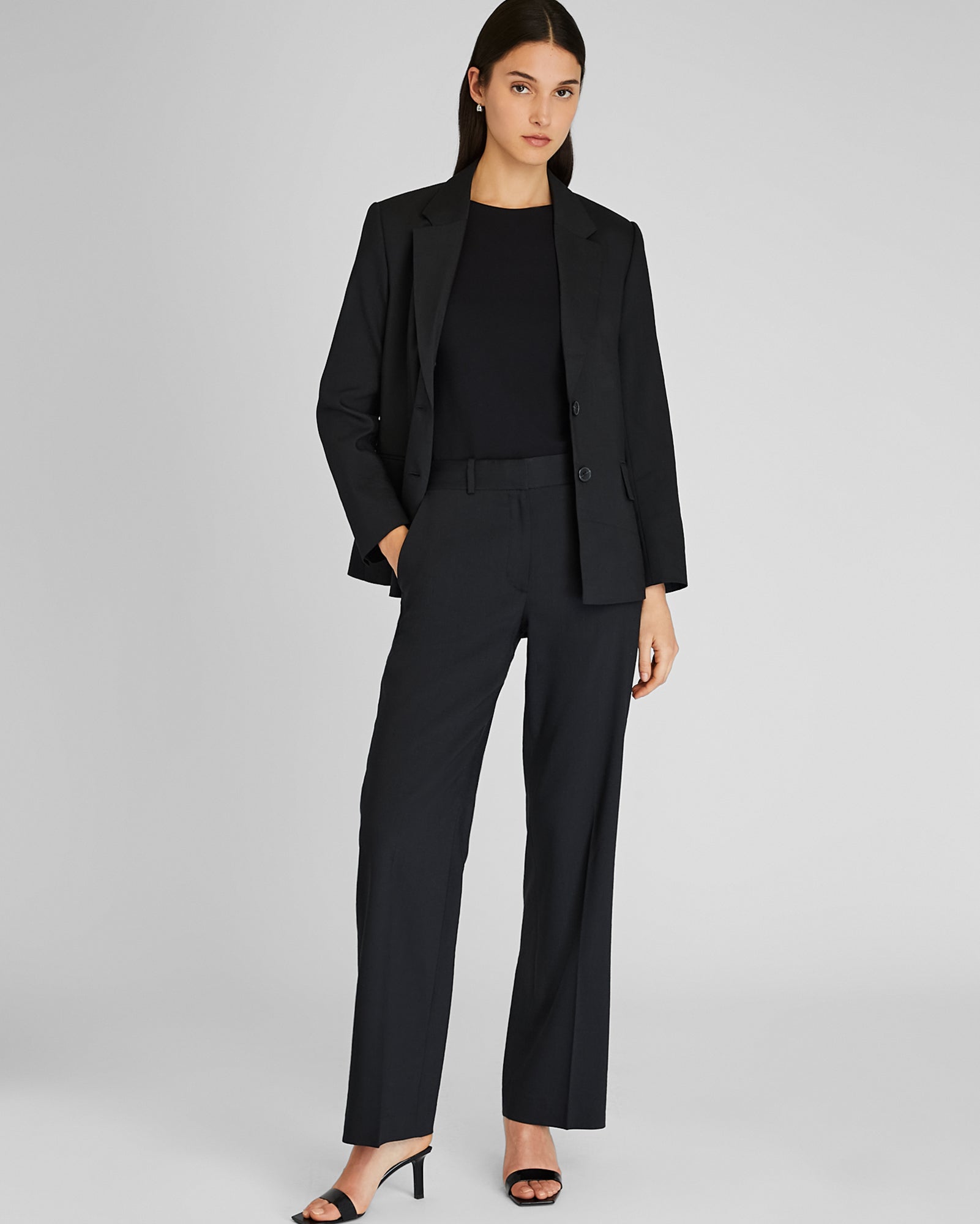 CLUB MONACO - Straight Fit Linen Trouser - Black