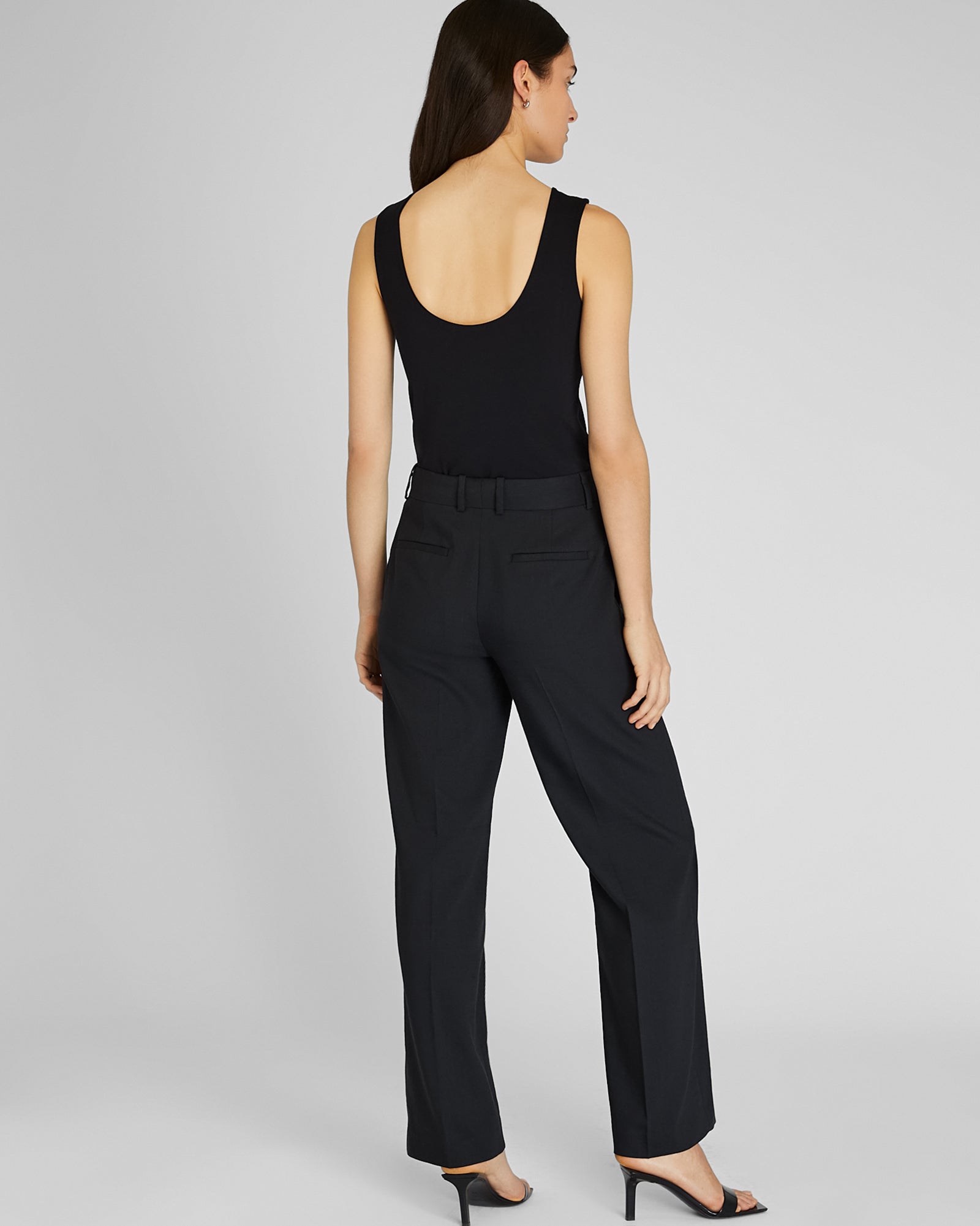 CLUB MONACO - Straight Fit Linen Trouser - Black