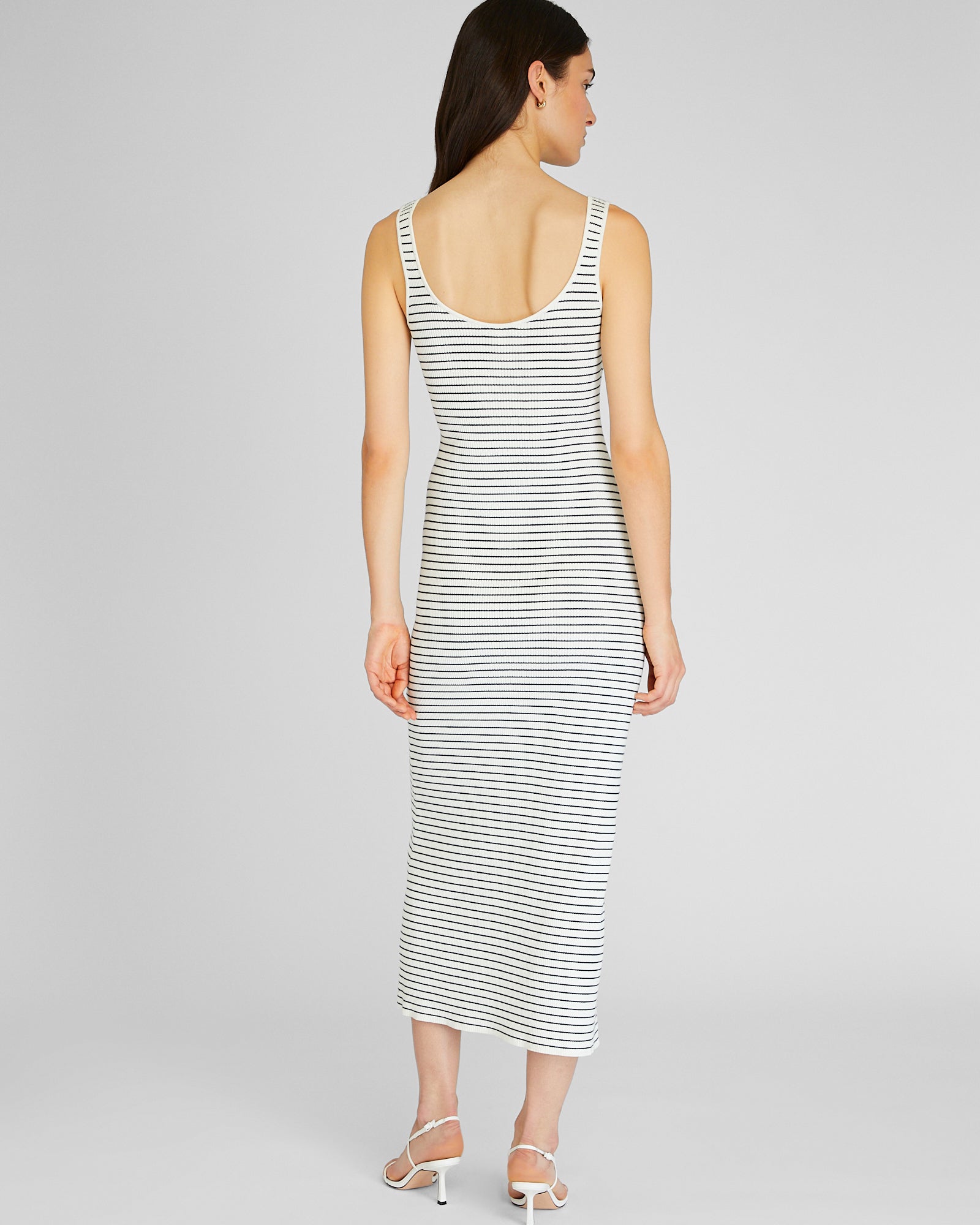 CLUB MONACO - Striped Sweater Tank Maxi Dress - Antique White