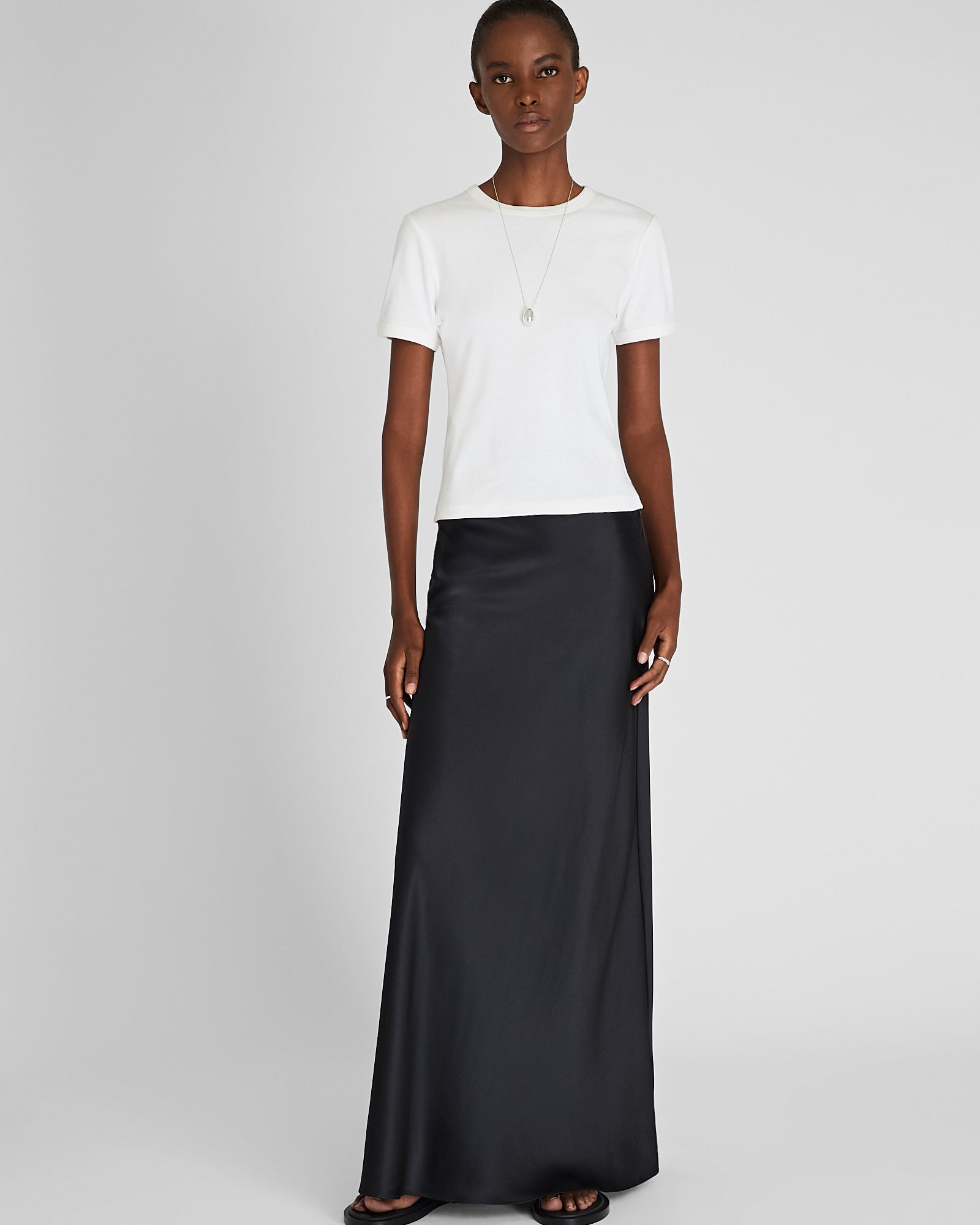 CLUB MONACO - Compact Micro Rib Tee - White