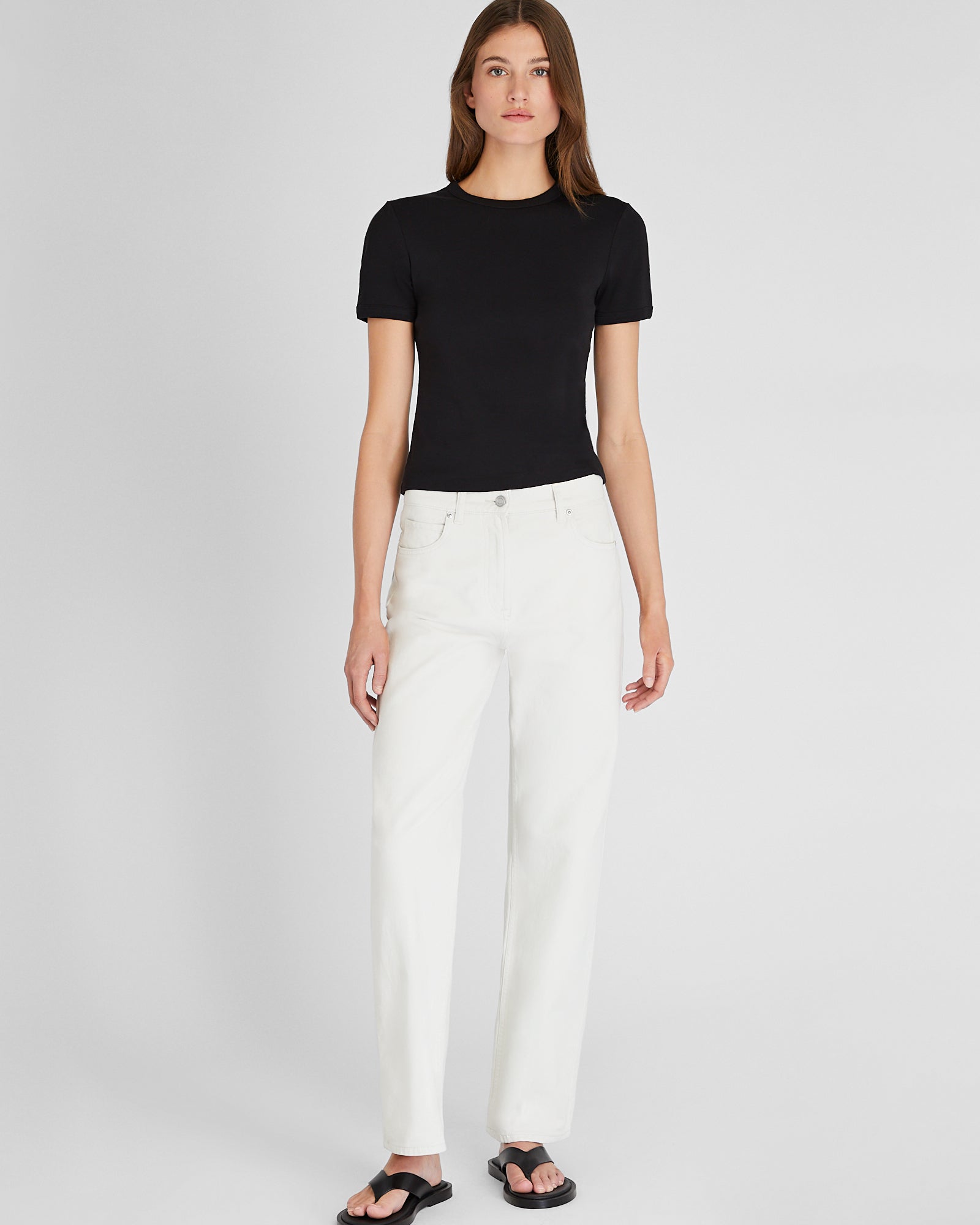 CLUB MONACO - Compact Micro Rib T-Shirt - Black