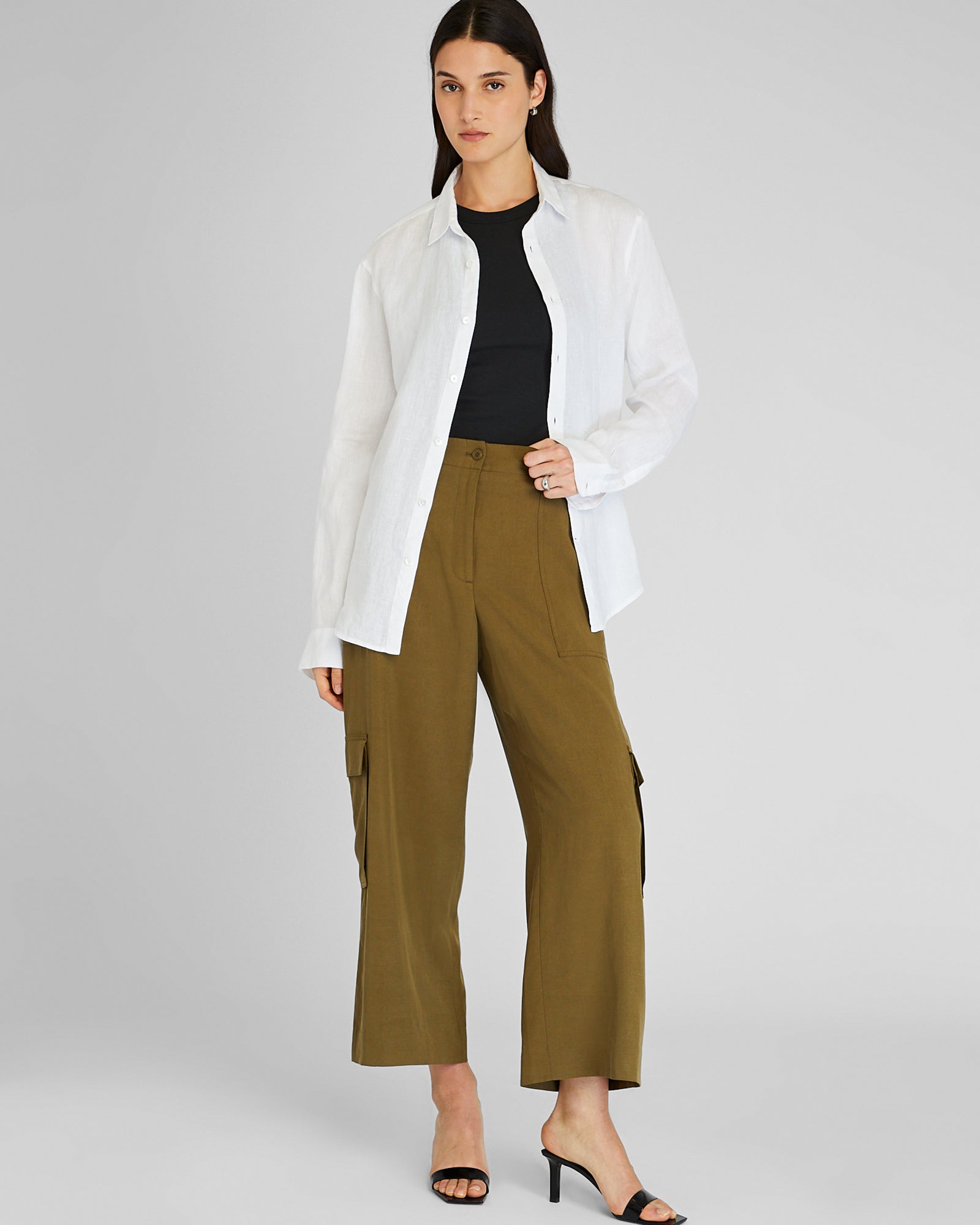 CLUB MONACO - Tab Detail Cargo Pant - Dark Olive