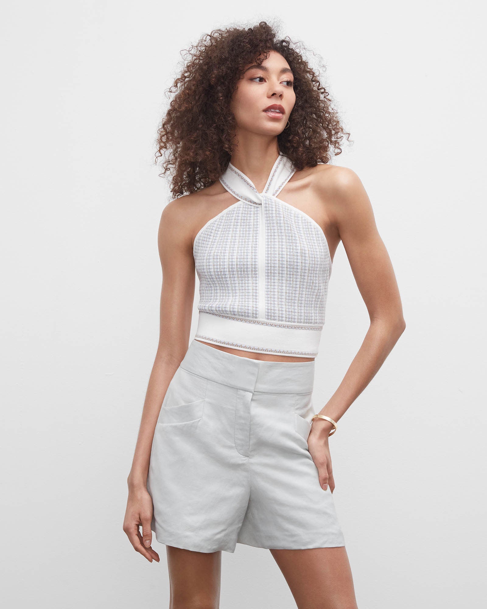 CLUB MONACO - Raeni Knit Tank - Blue White Stripe