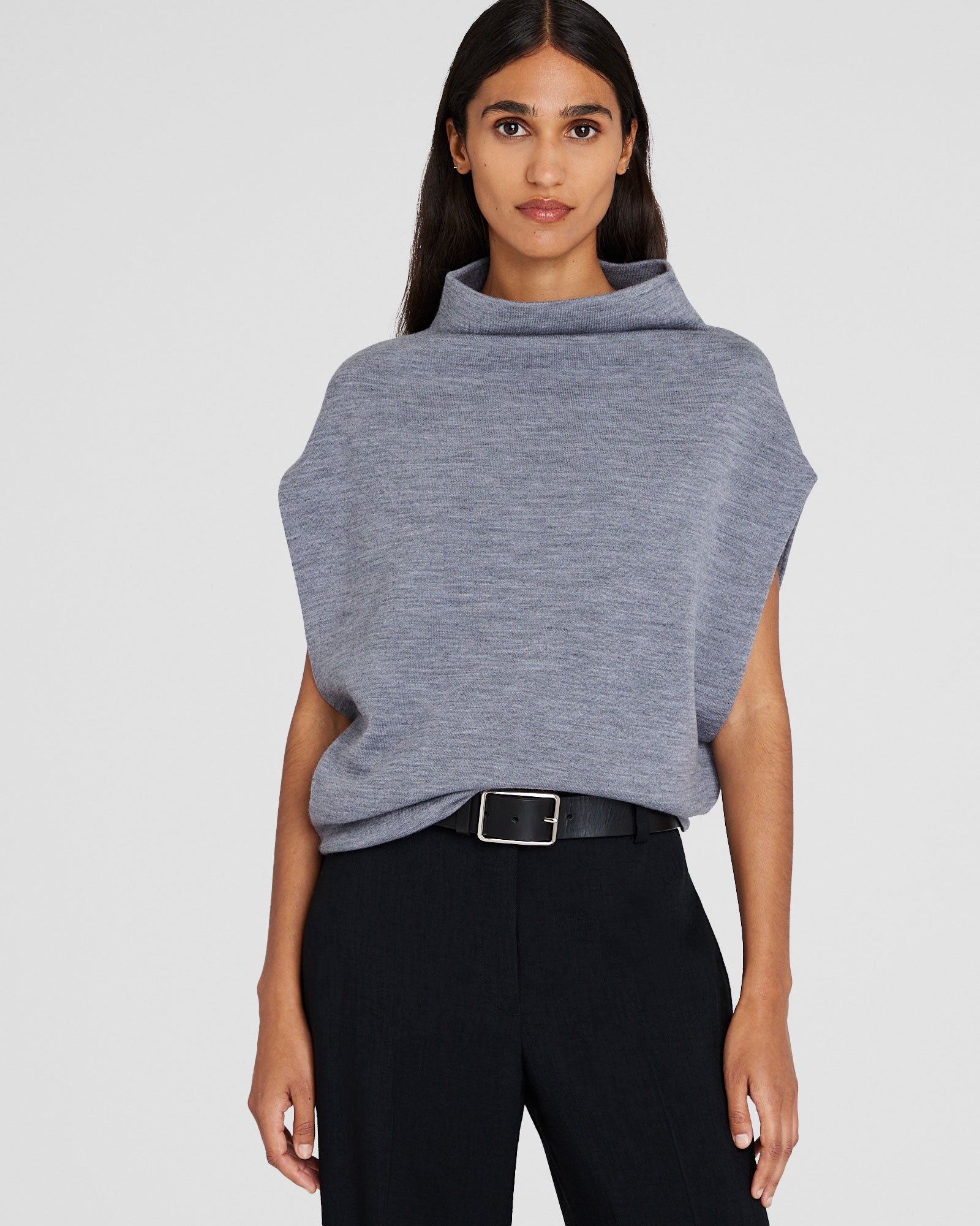 CLUB MONACO - Chandail de laine mérinos Abhy - Gris Chiné Moyen