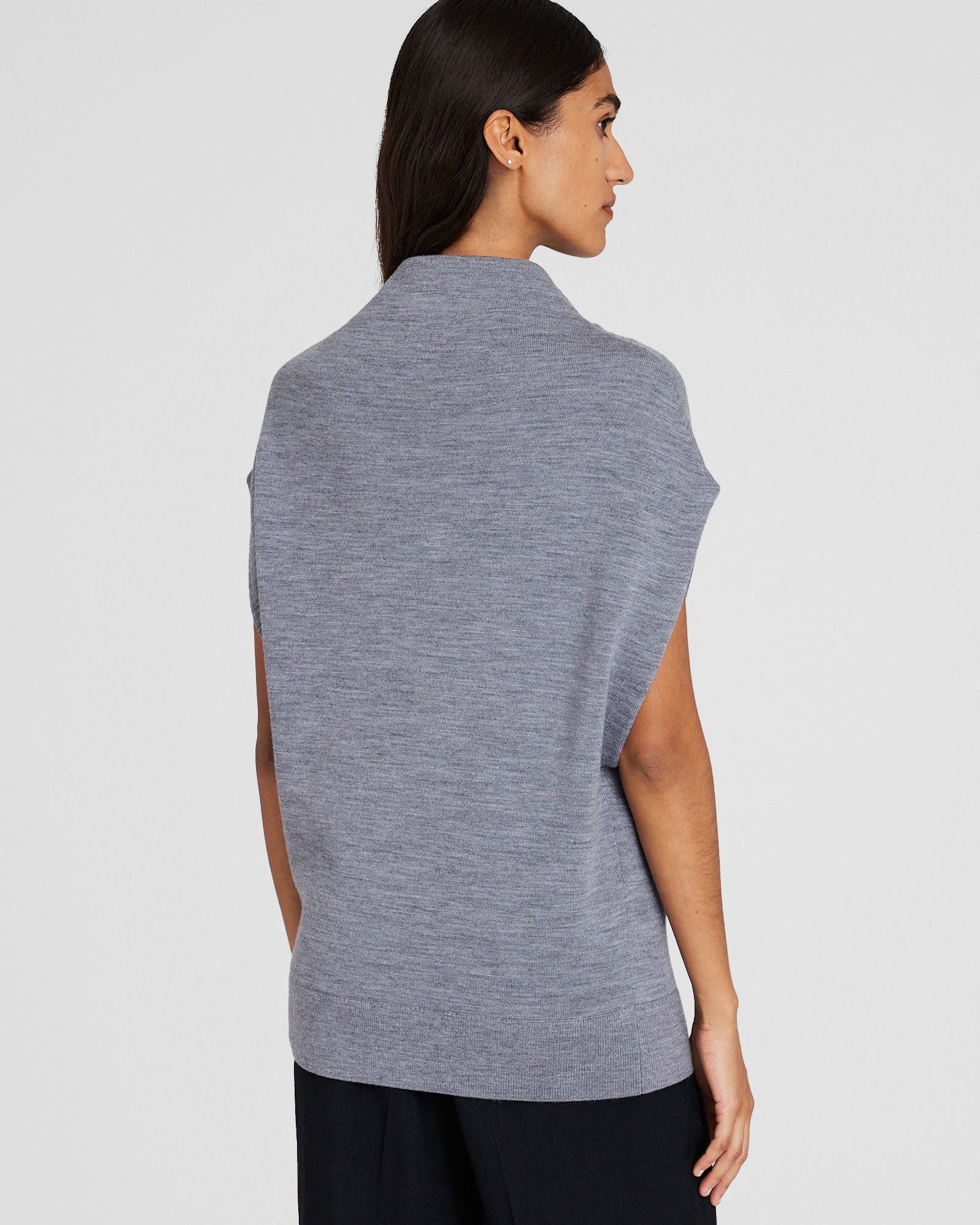 CLUB MONACO - Chandail de laine mérinos Abhy - Gris Chiné Moyen