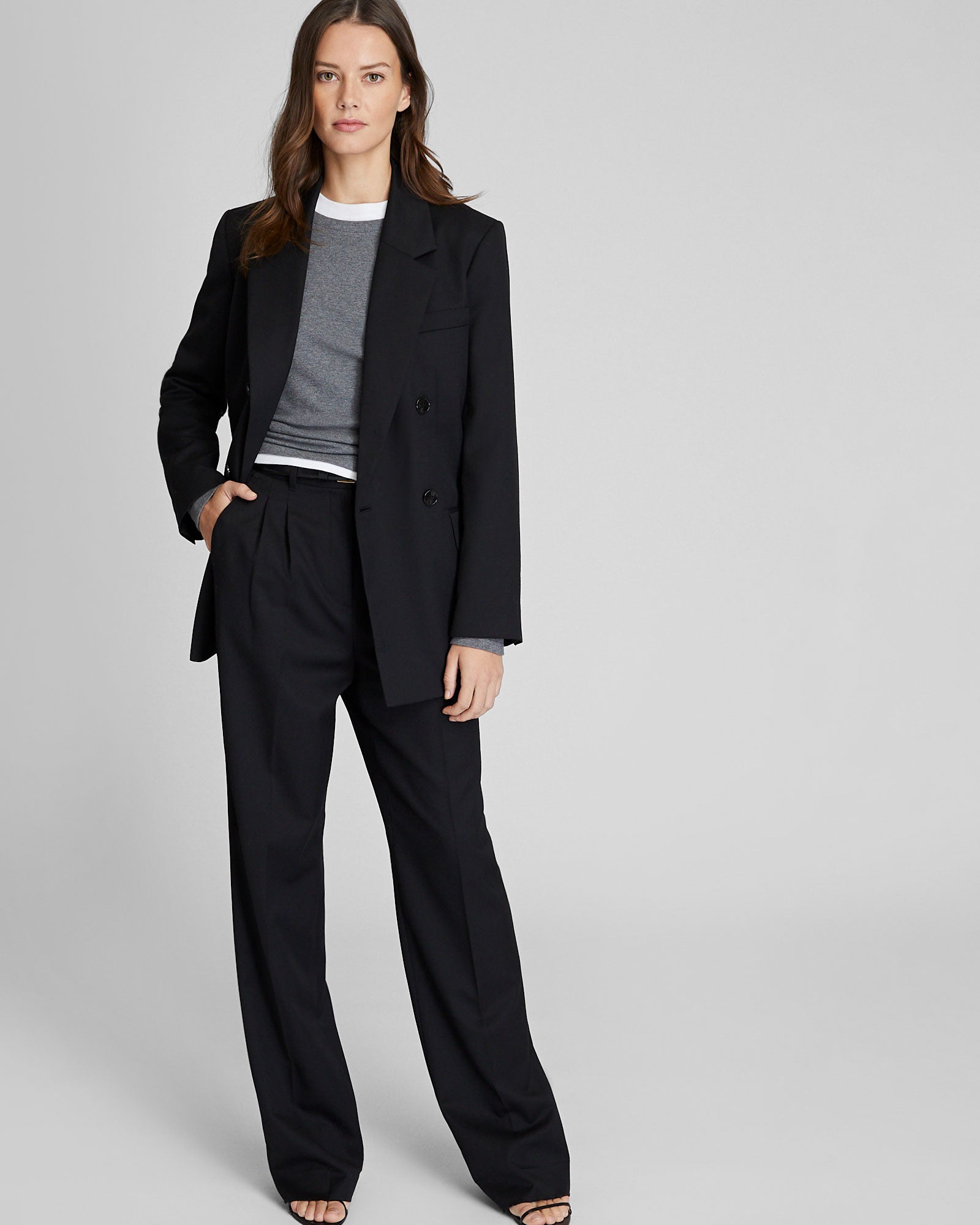 CLUB MONACO - Haut Carolena - Gris chiné foncé