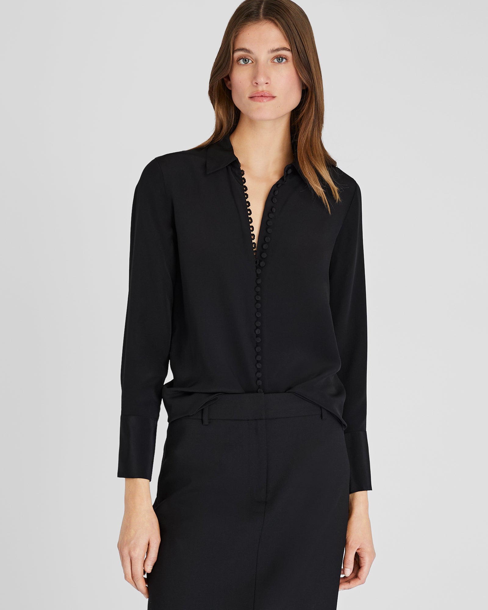 CLUB MONACO - Helek Silk Shirt - Black