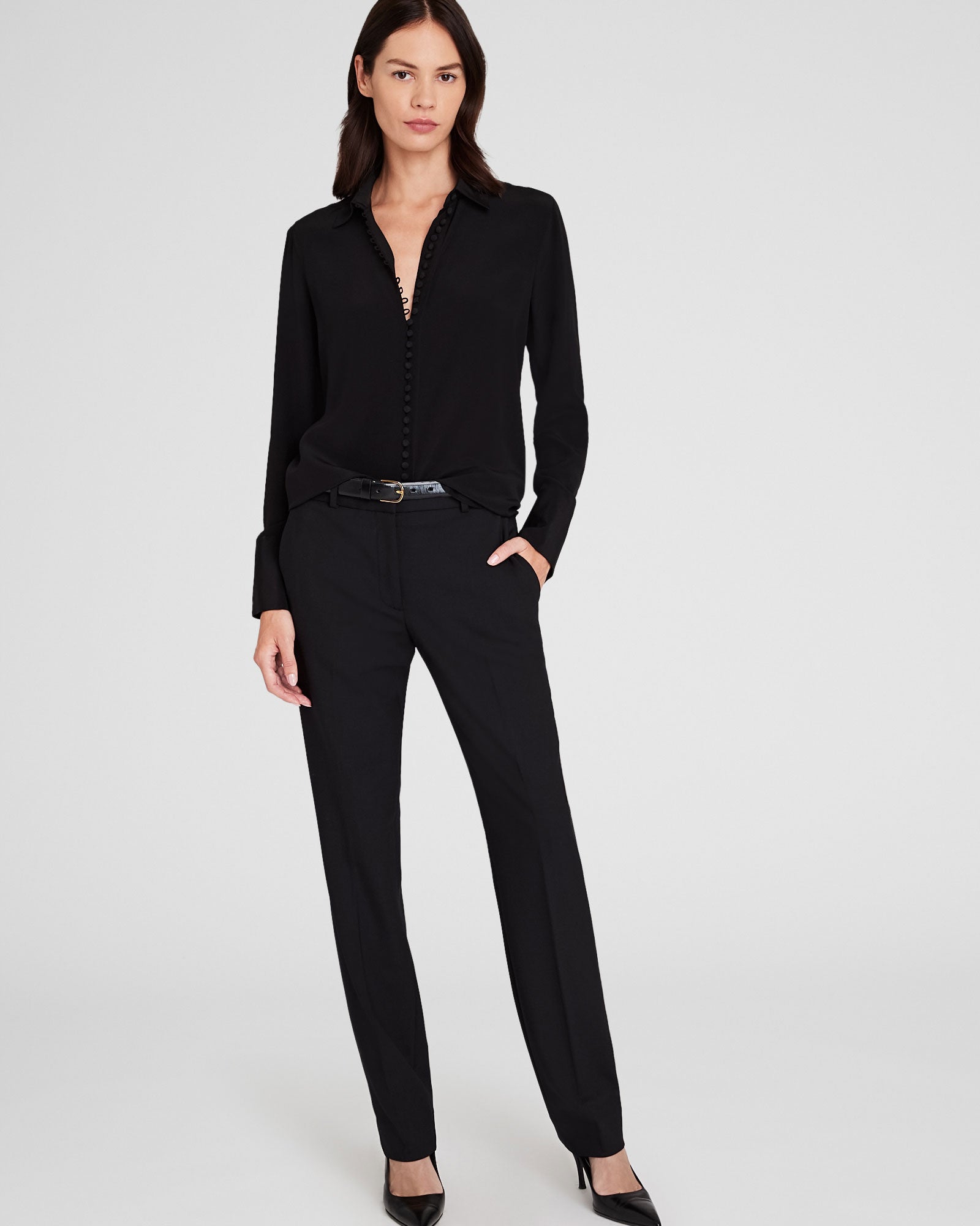 CLUB MONACO - Helek Silk Shirt - Black