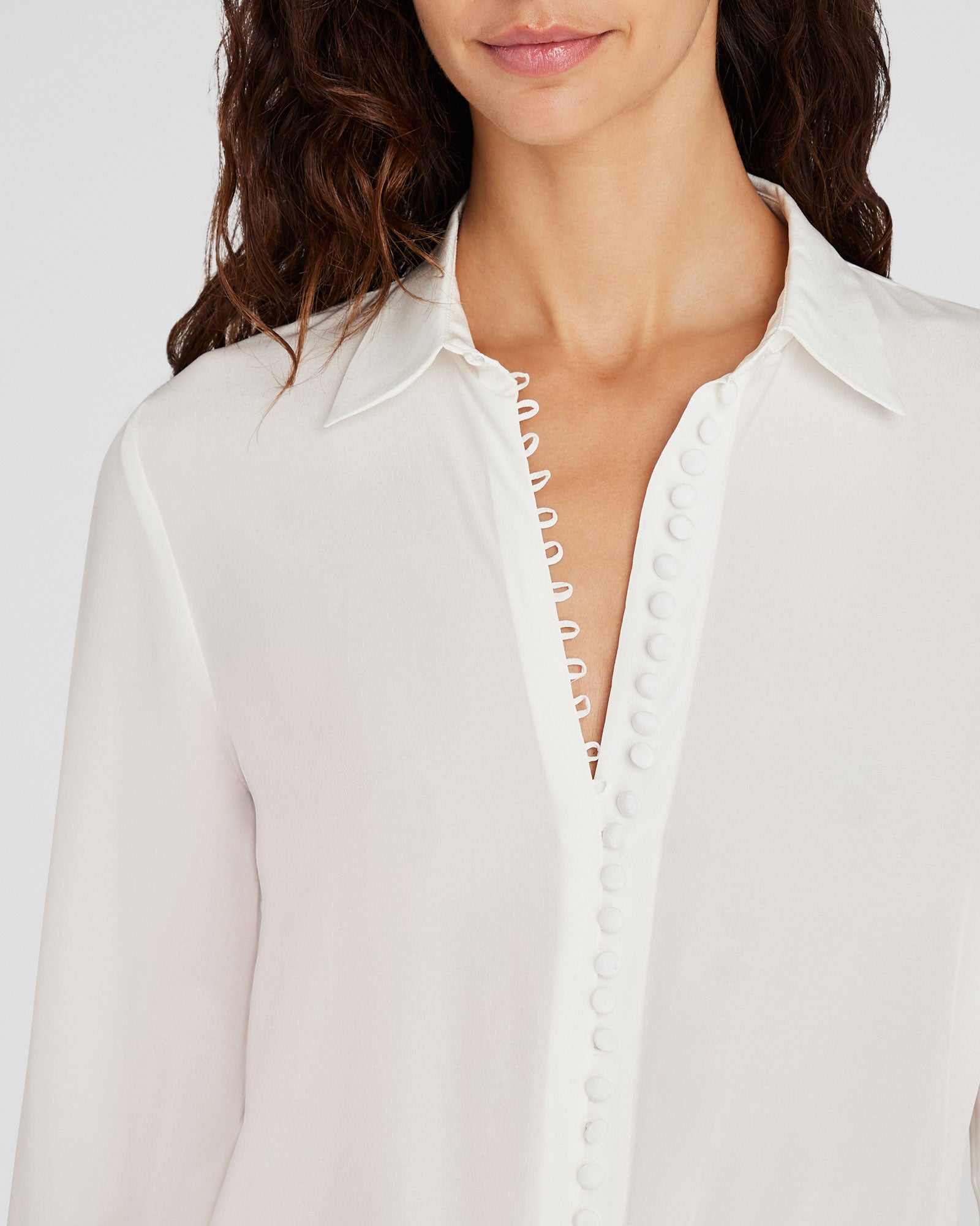 CLUB MONACO - Helek Silk Shirt - Blanc De Blanc