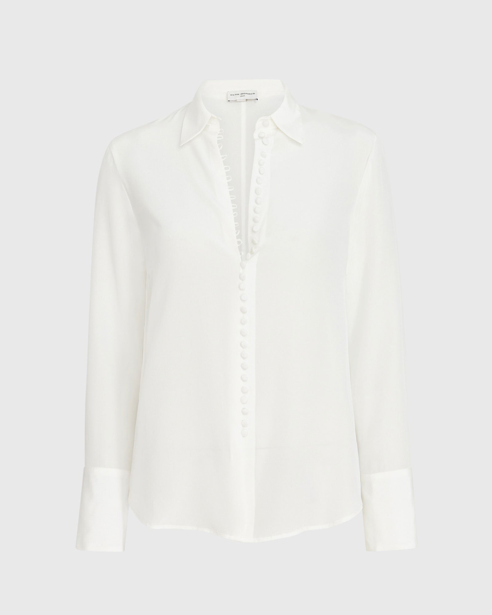 CLUB MONACO - Helek Silk Shirt - Blanc De Blanc