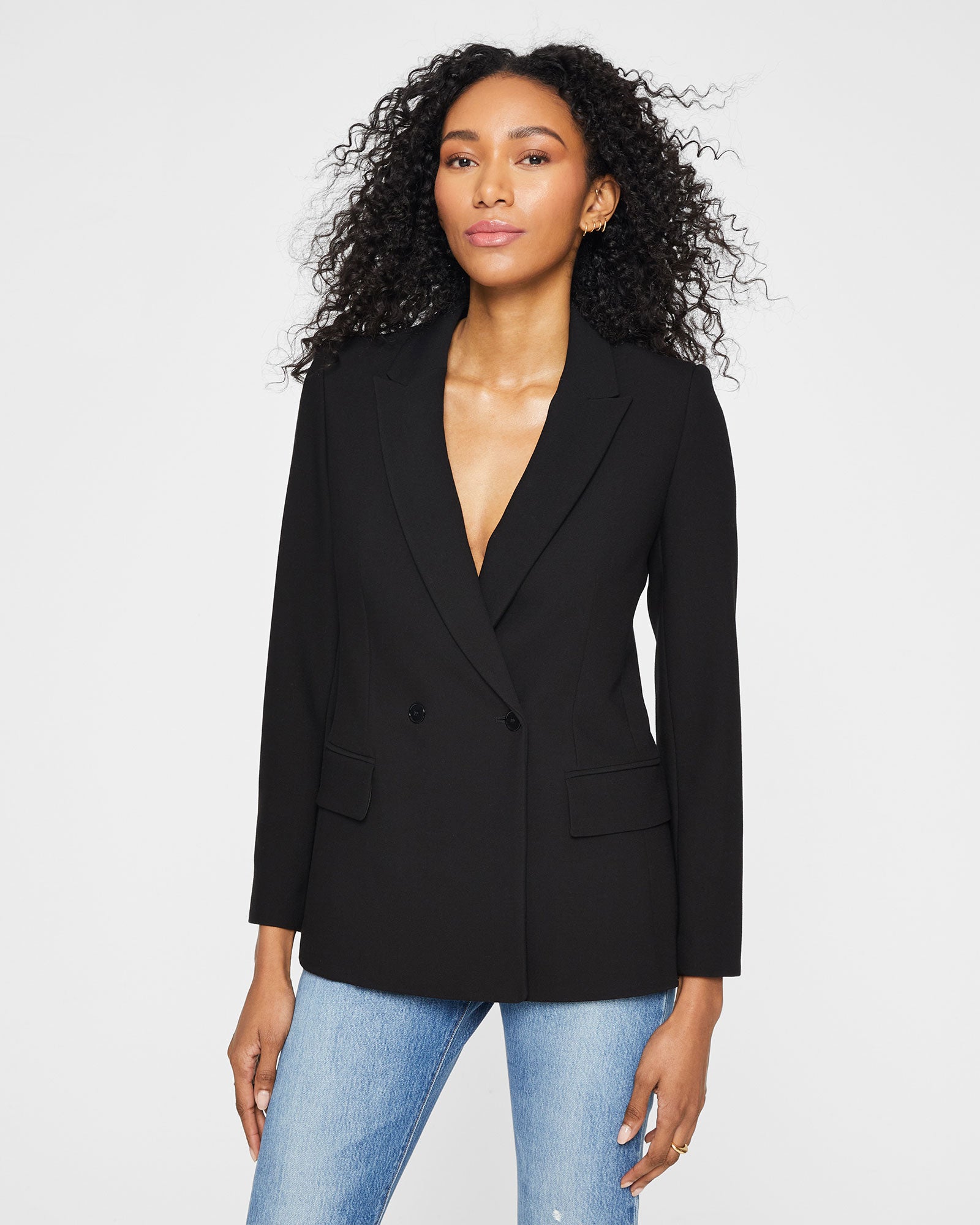 Women's Black Double Breasted Blazer