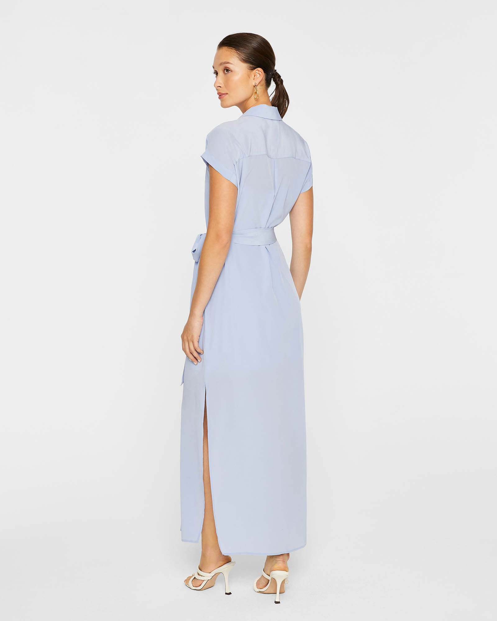 CLUB MONACO - Robe en soie Danielle - Bleu