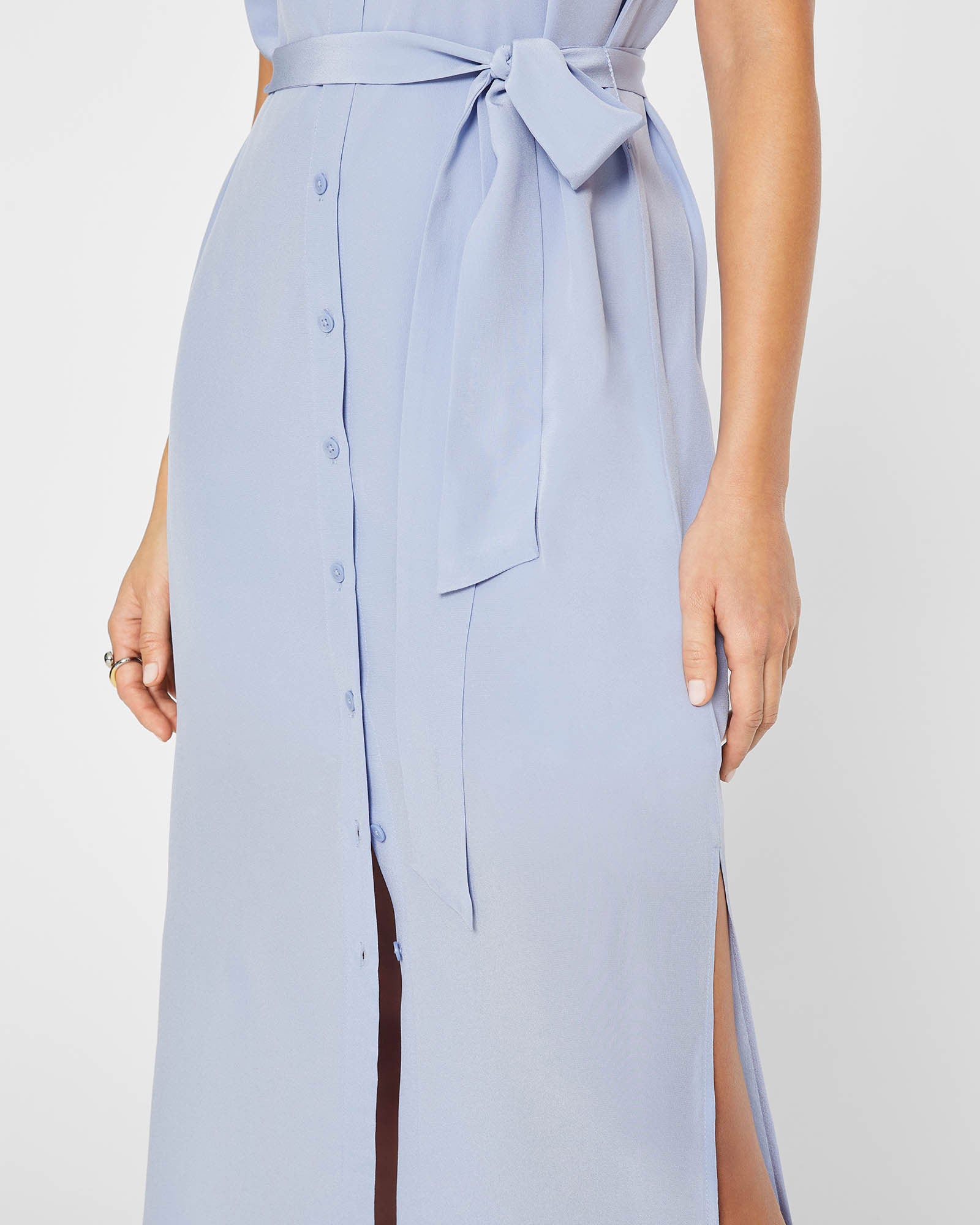 CLUB MONACO - Robe en soie Danielle - Bleu