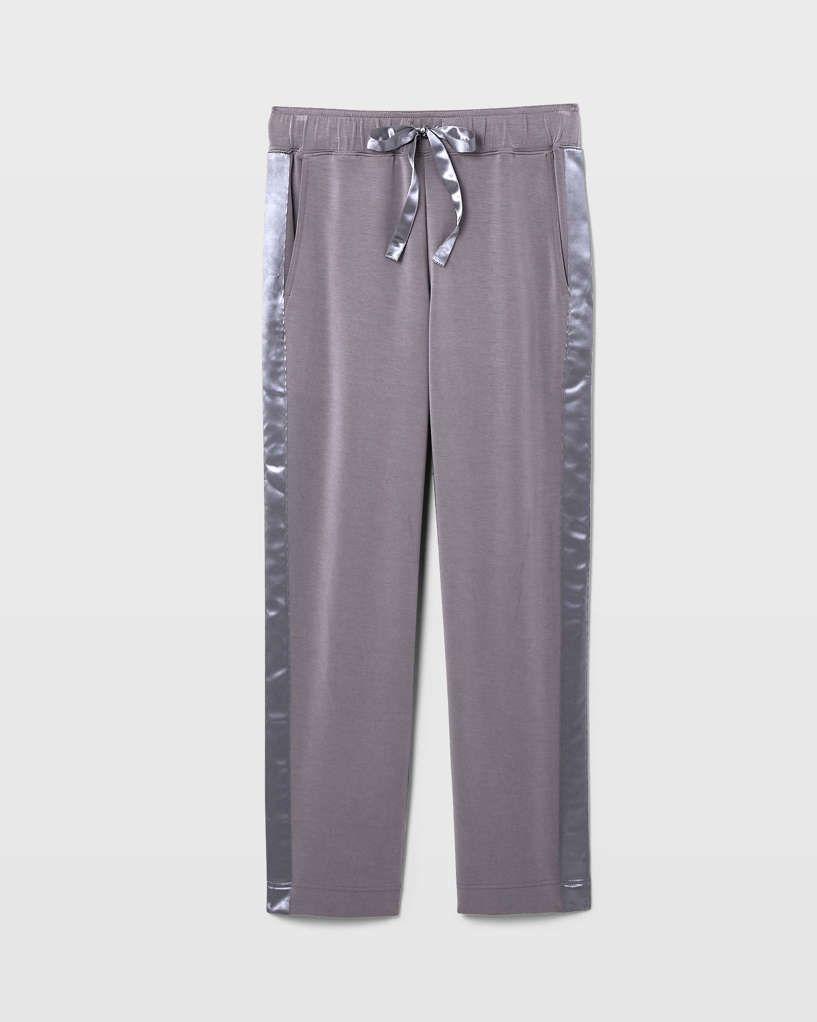 CLUB MONACO - Pantalon en tricot à galon de satin - Gris foncé