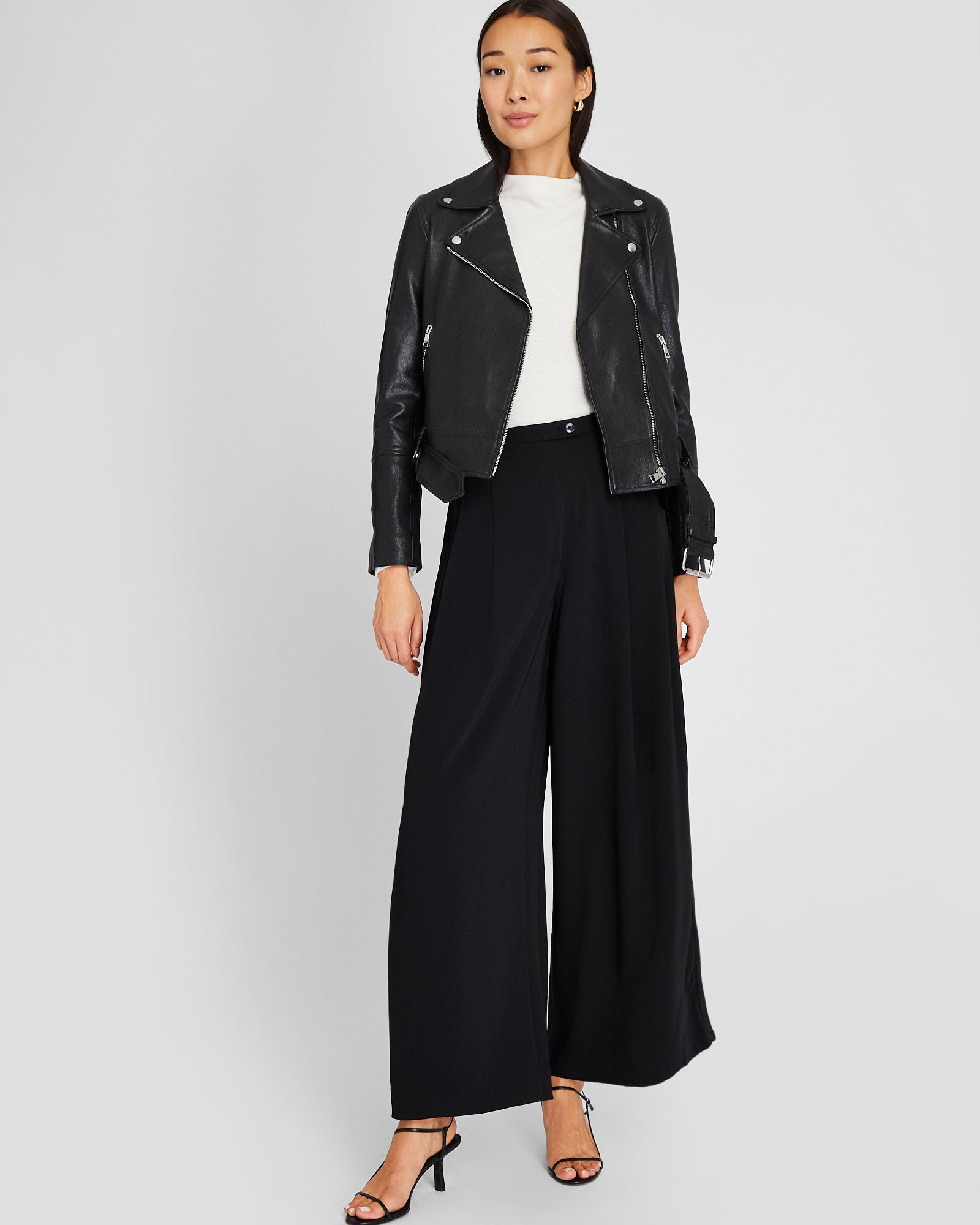 CLUB MONACO - Wide Leg Crepe Trouser - Black
