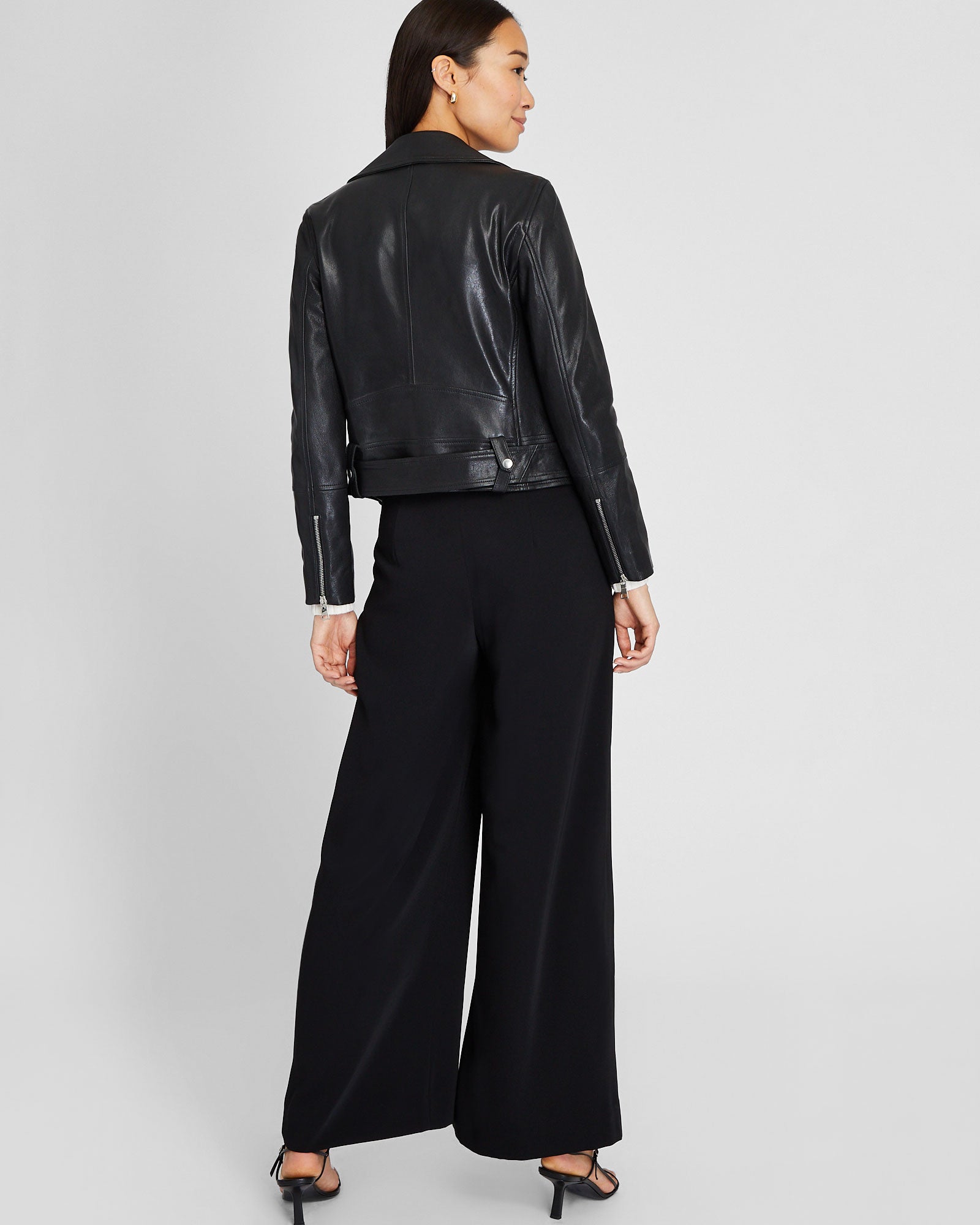CLUB MONACO - Wide Leg Crepe Trouser - Black