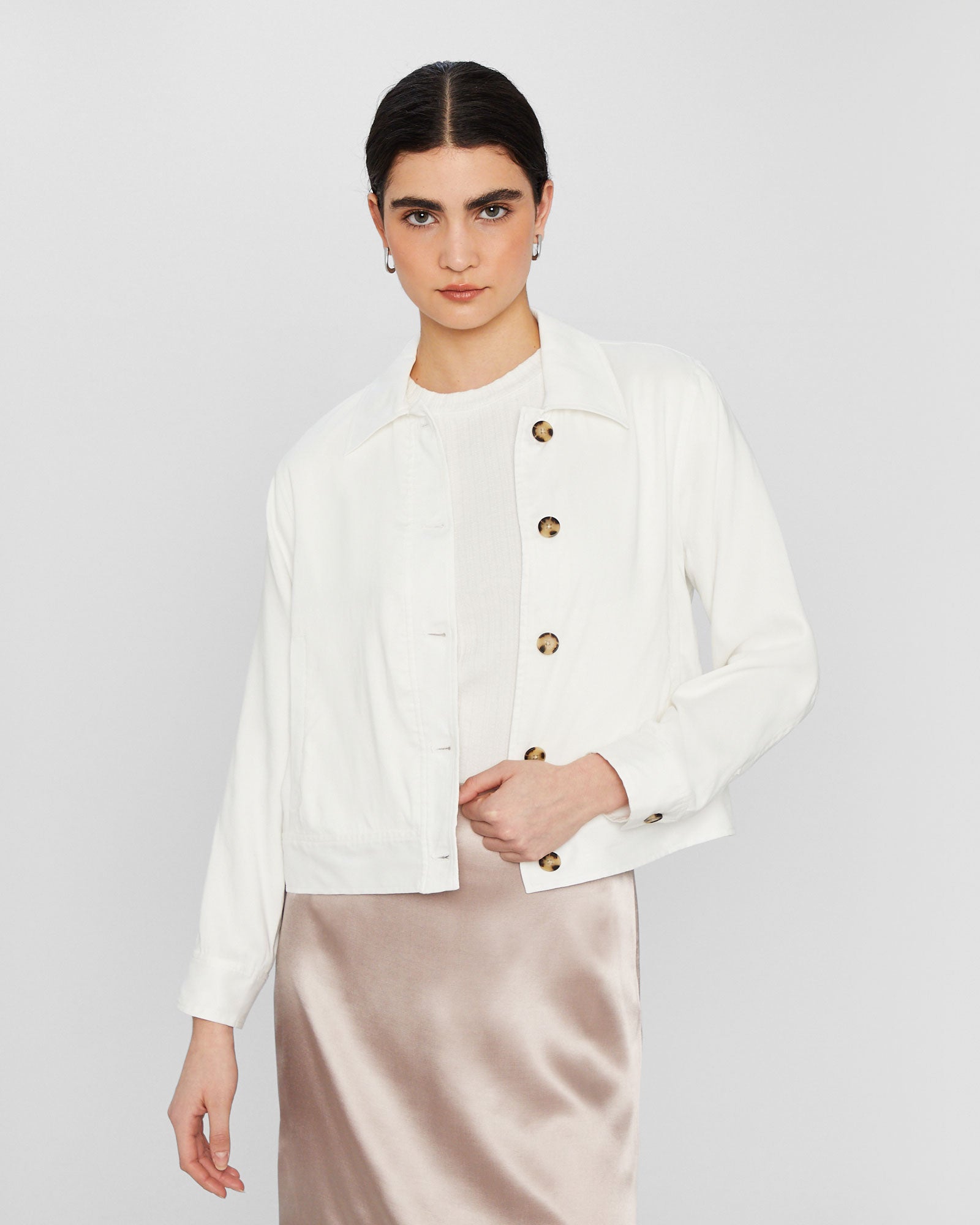 CLUB MONACO - Veste chemise boutonnée - Blanc