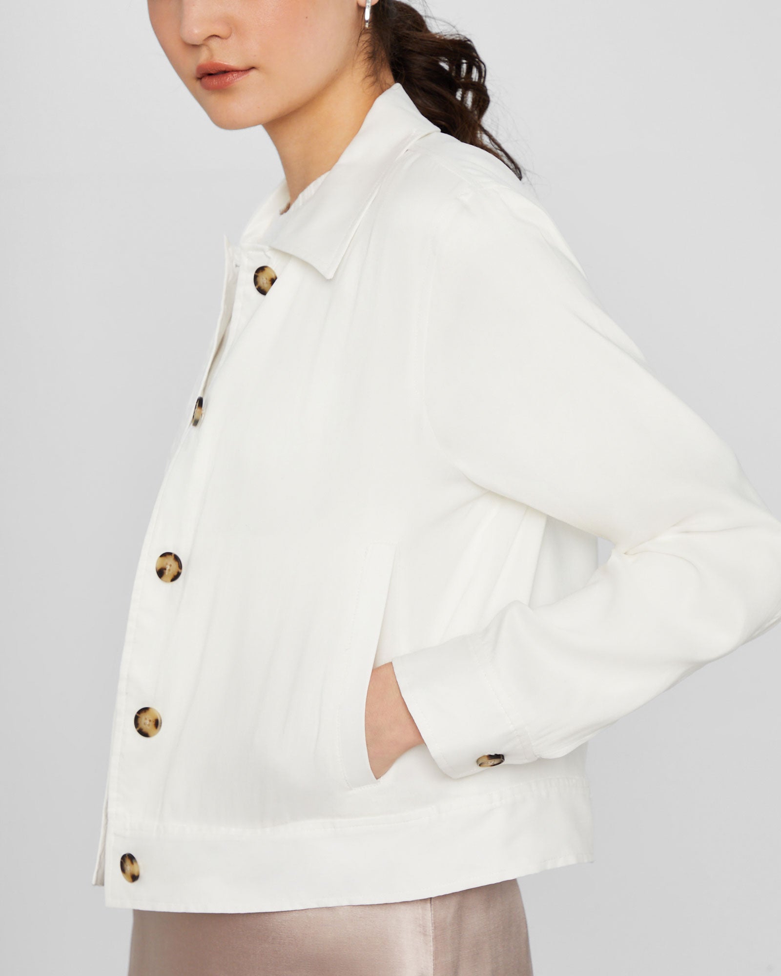 CLUB MONACO - Veste chemise boutonnée - Blanc