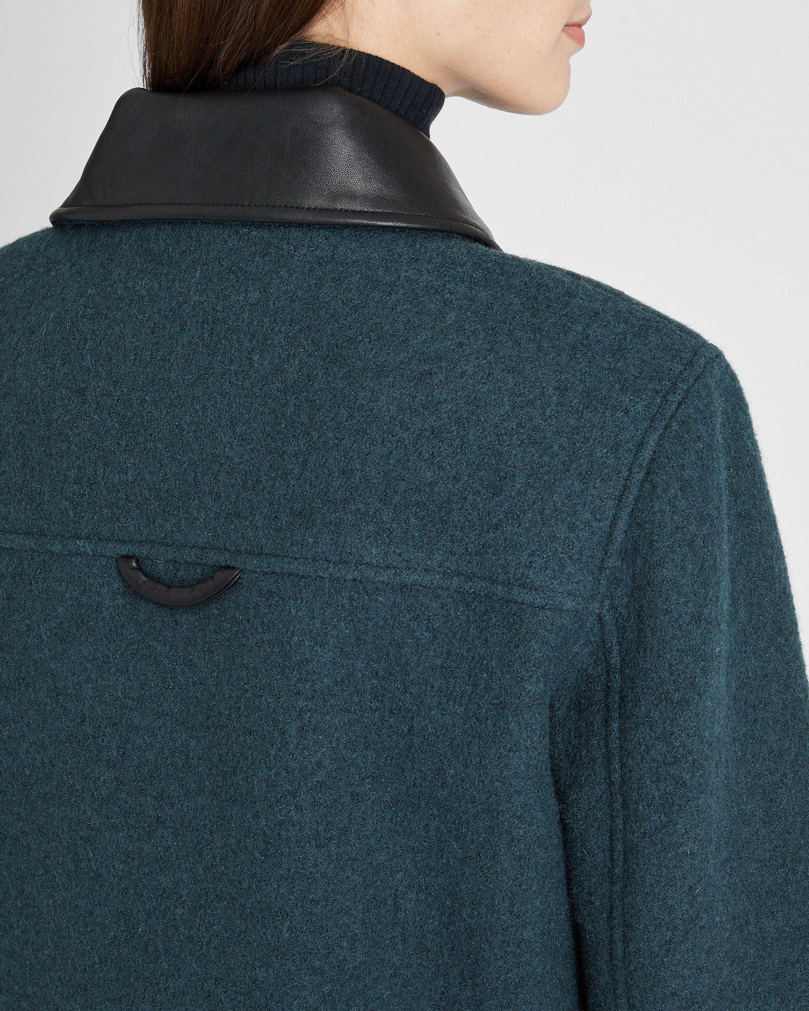 CLUB MONACO - Veste courte en cuir - Vert