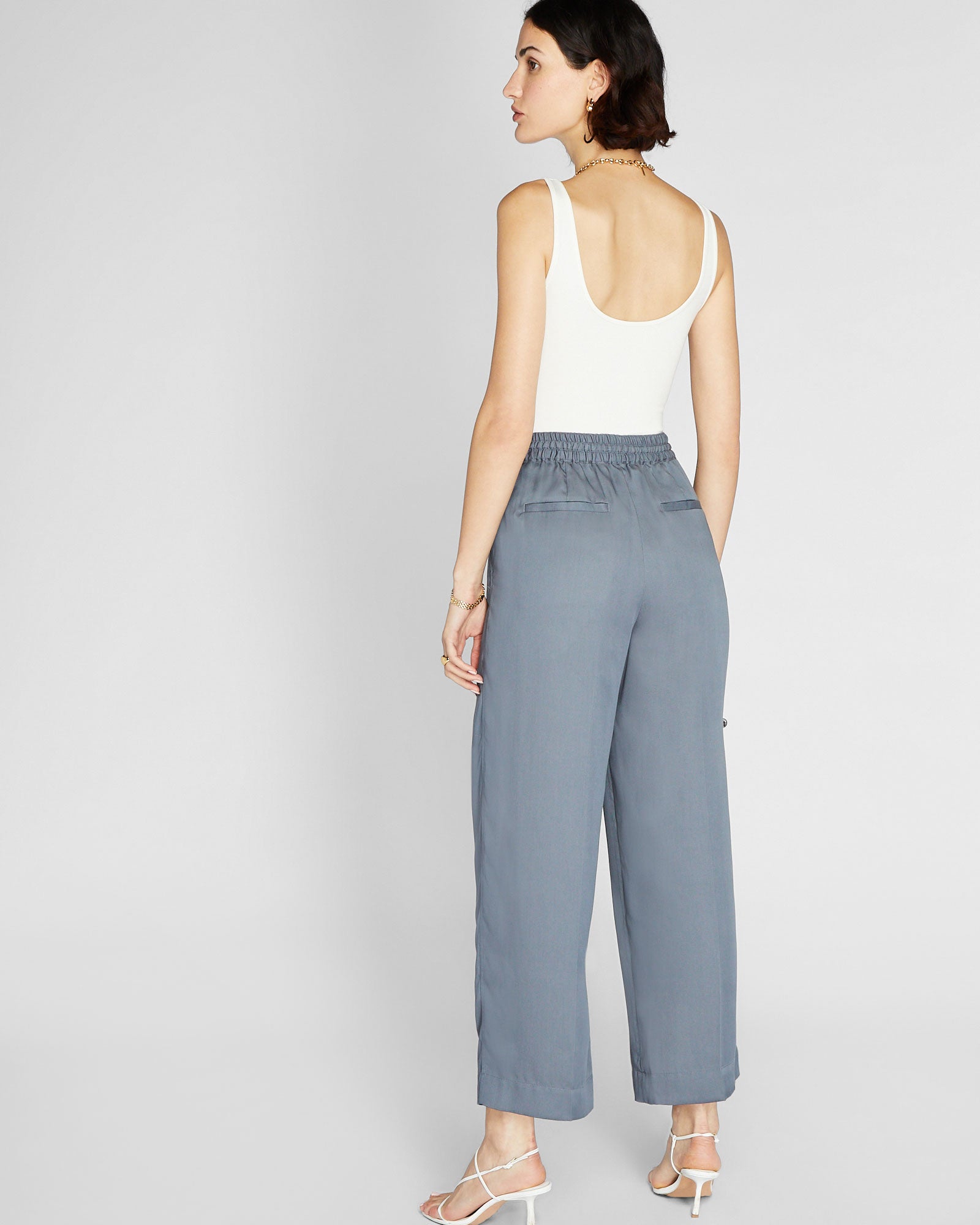 CLUB MONACO - Pantalon extensible emblématique - Opale Bleue